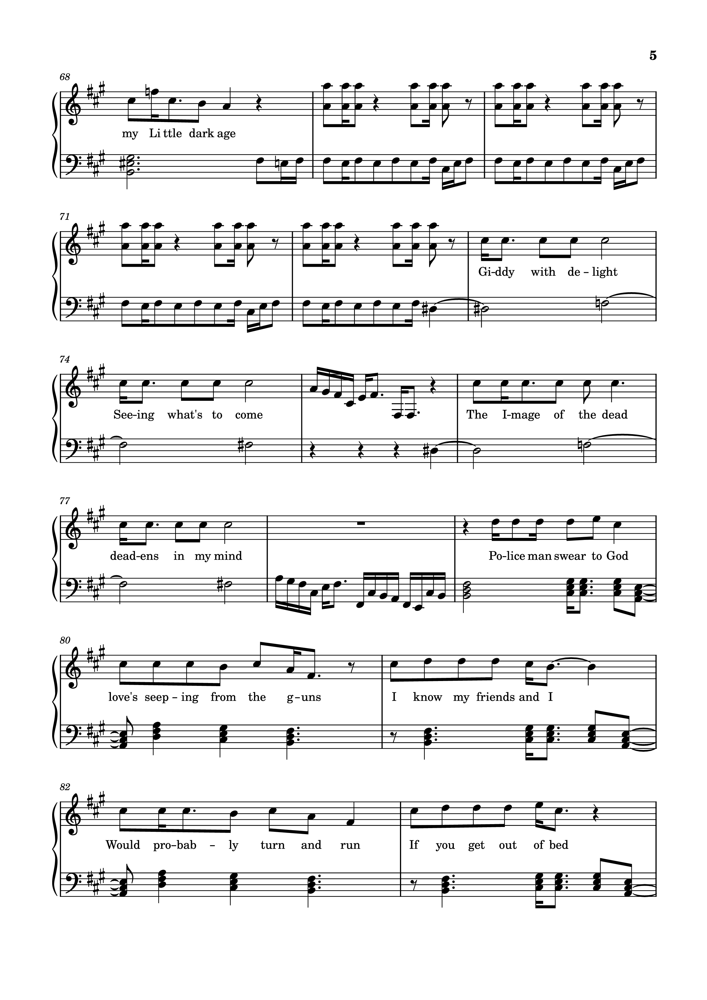 Trang 5 của Sheet nhạc PDF Piano bài hát Little Dark Age Piano - Orininal song by MGMT