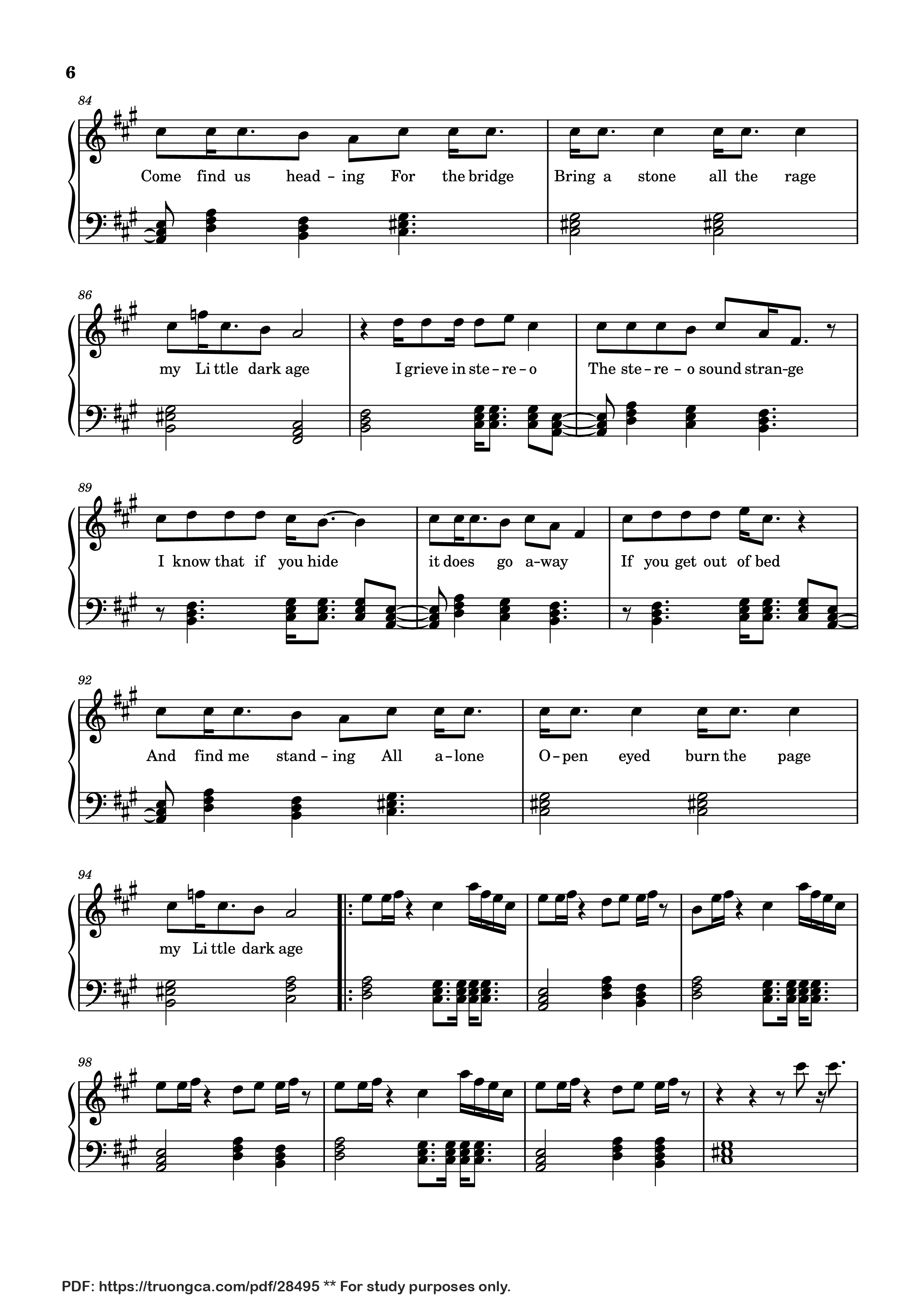 Trang 6 của Sheet nhạc PDF Piano bài hát Little Dark Age Piano - Orininal song by MGMT