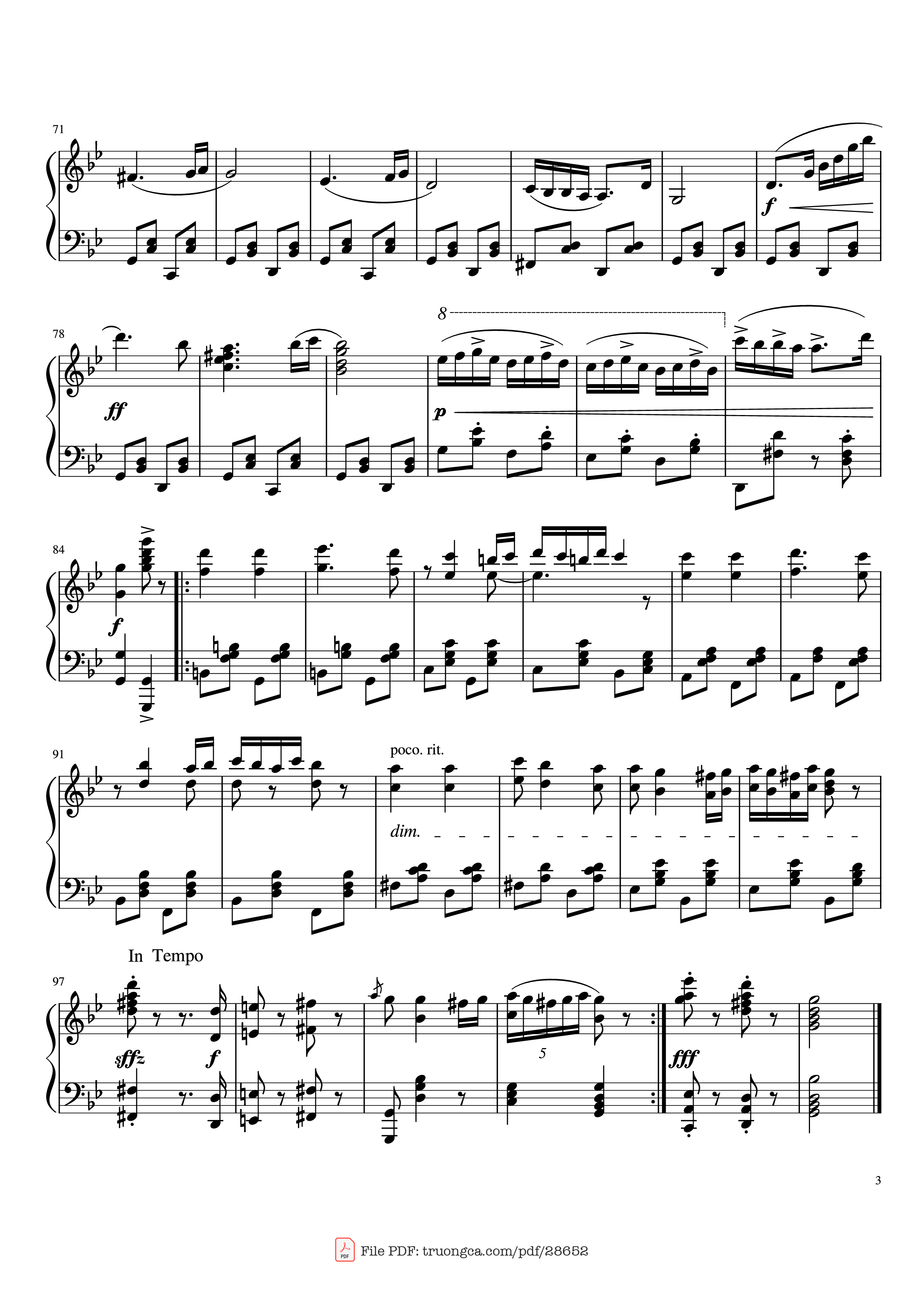 Trang 3 của Sheet nhạc PDF Piano bài hát Hungarian Dance No. 5 Piano - Johannes Brahms