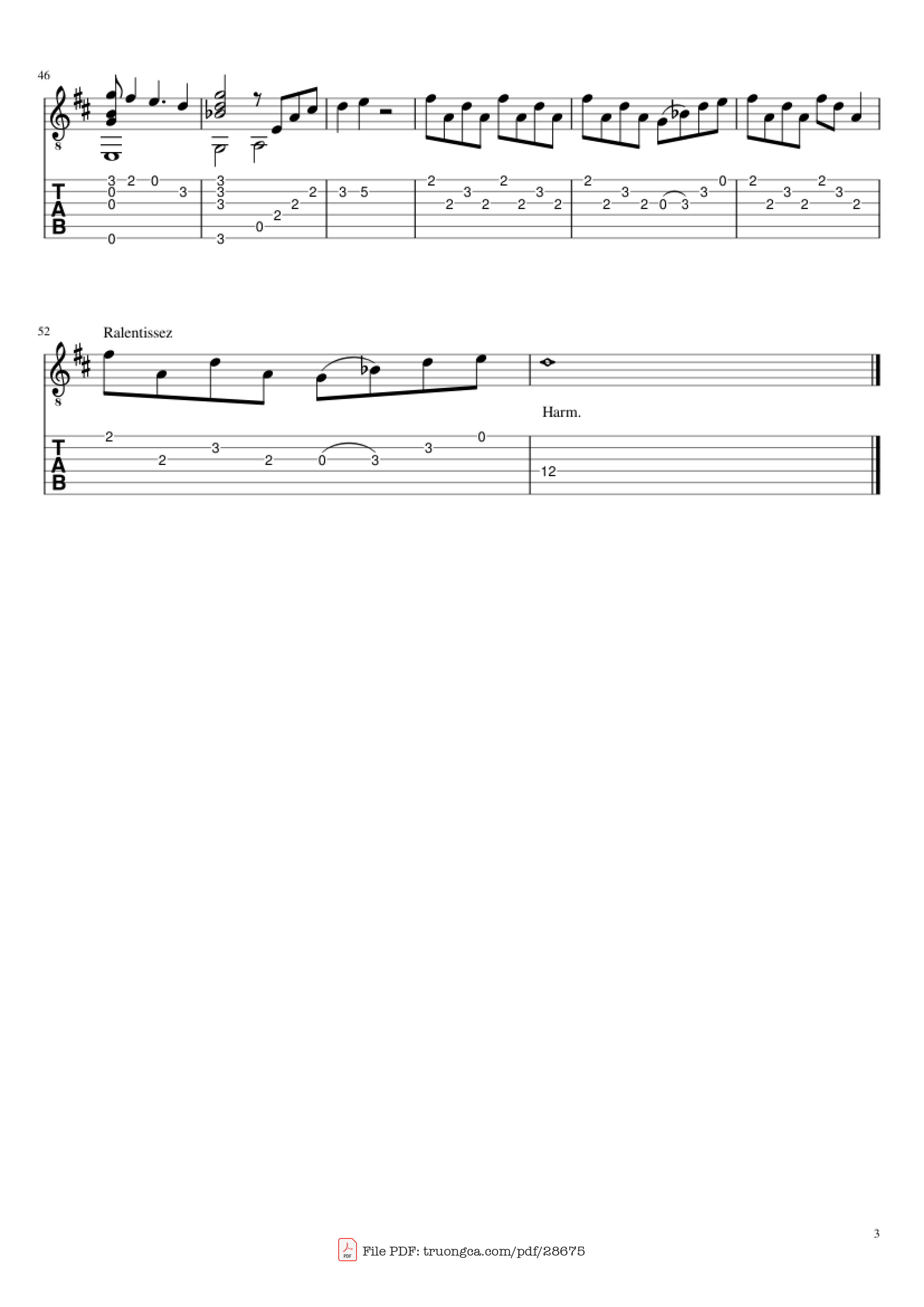 Trang 3 của Sheet nhạc PDF Guitar Tab bài hát No Surprises Guitar TAB - Undefined
