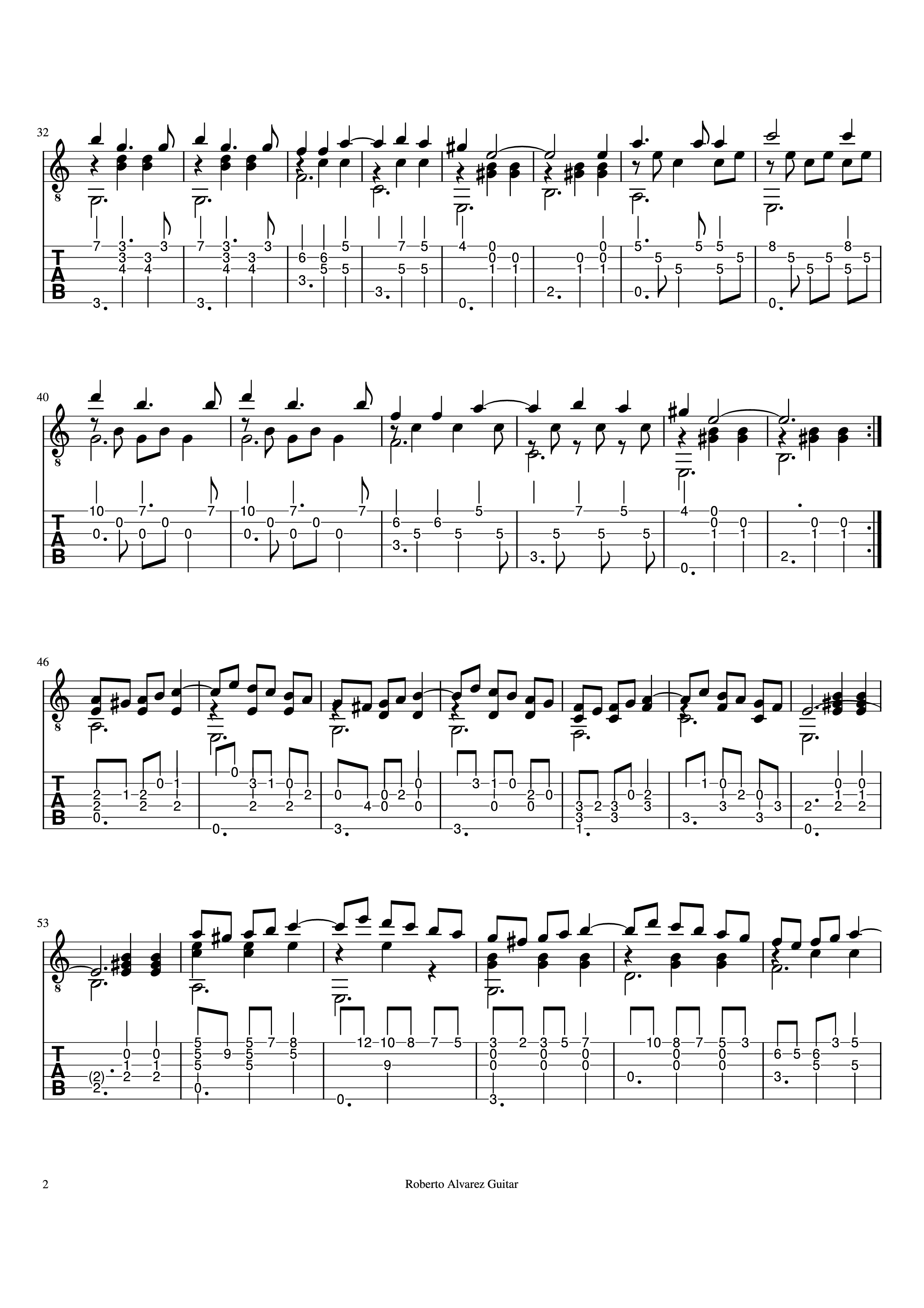 Trang 2 của Sheet nhạc PDF Guitar Tab bài hát La Llorona Guitar TAB - Domino popular