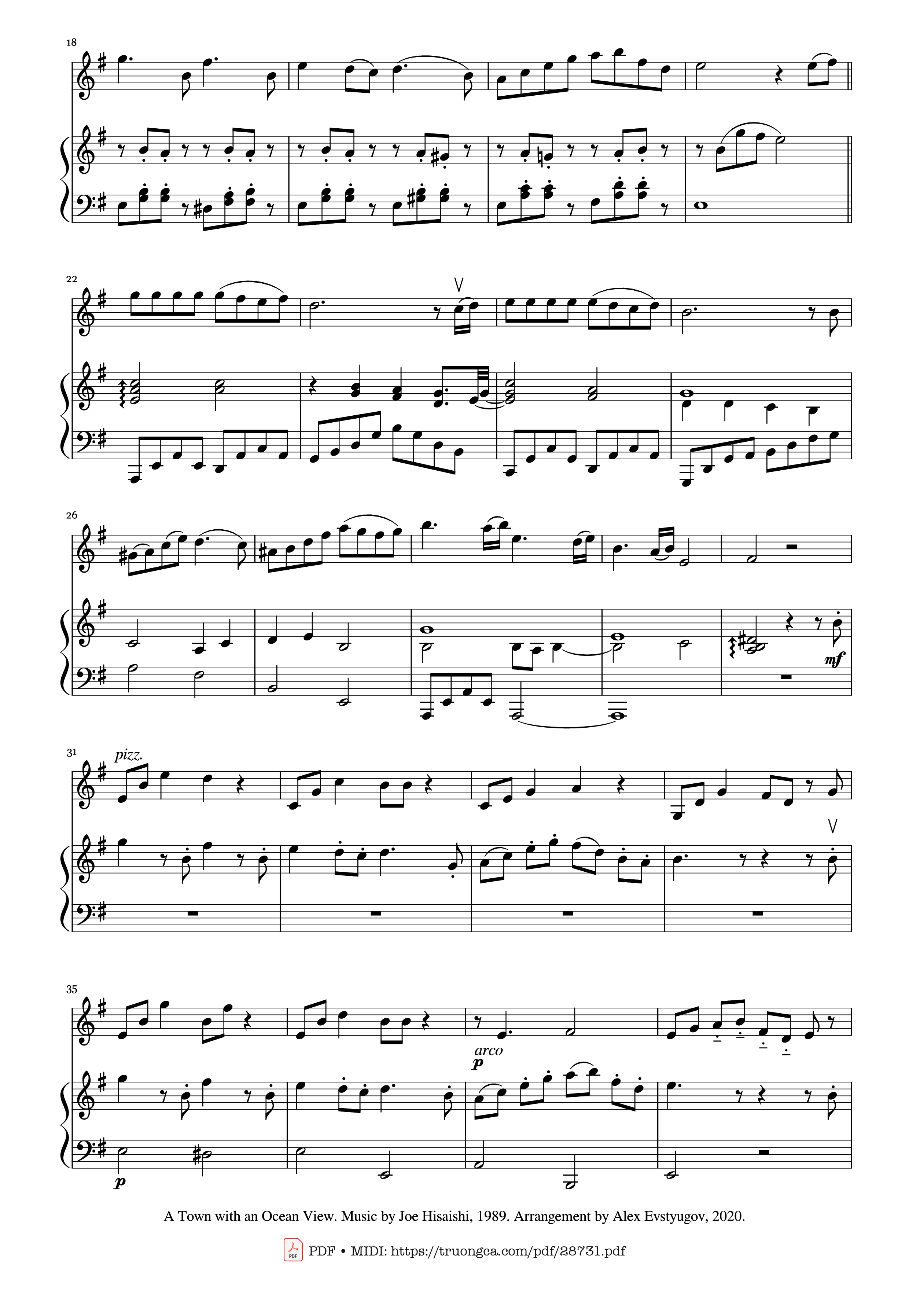 Trang 2 của Sheet nhạc PDF bài hát A Town with an Ocean View (Violin & Piano) - Joe Hisaishi