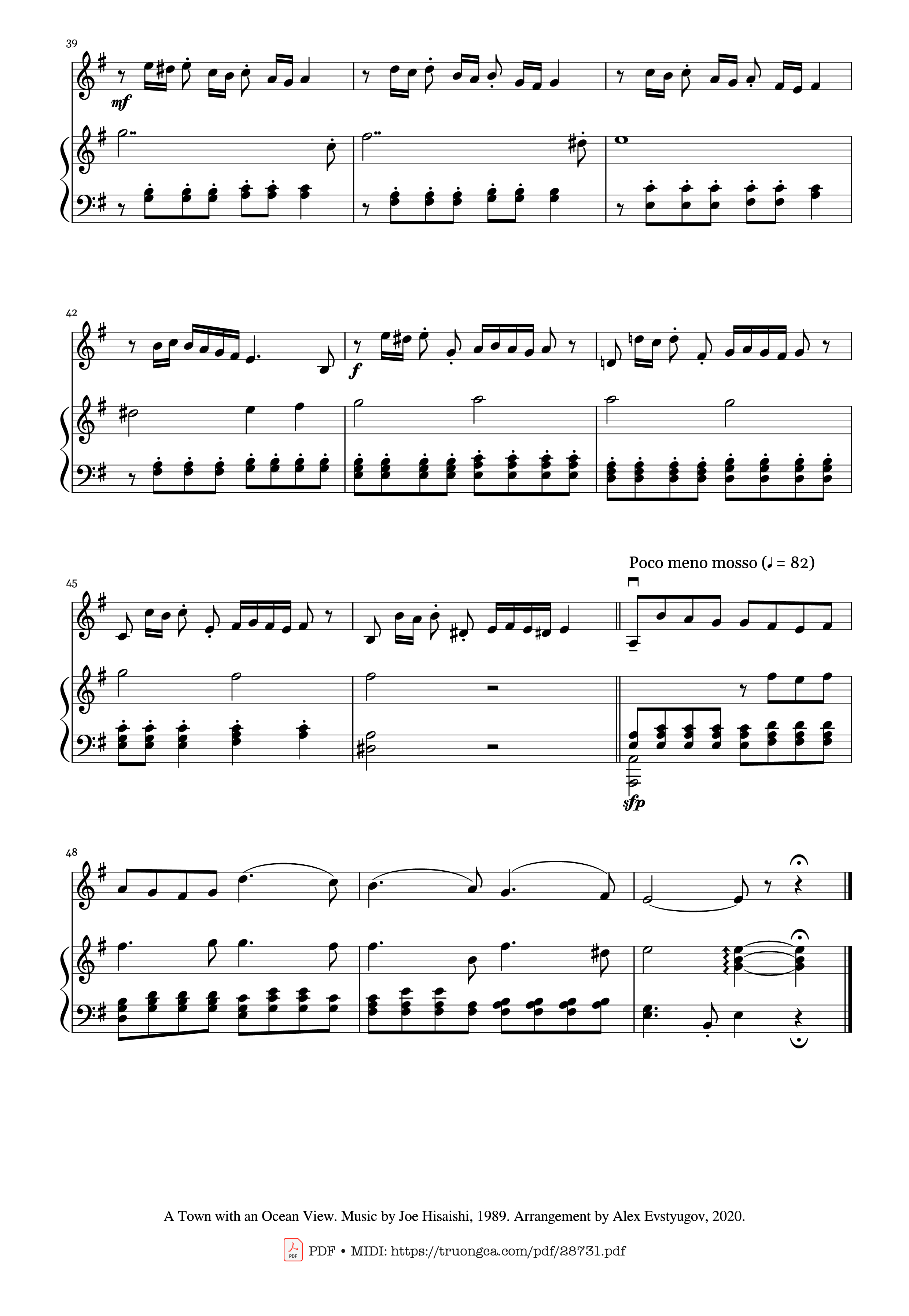 Trang 3 của Sheet nhạc PDF bài hát A Town with an Ocean View (Violin & Piano) - Joe Hisaishi