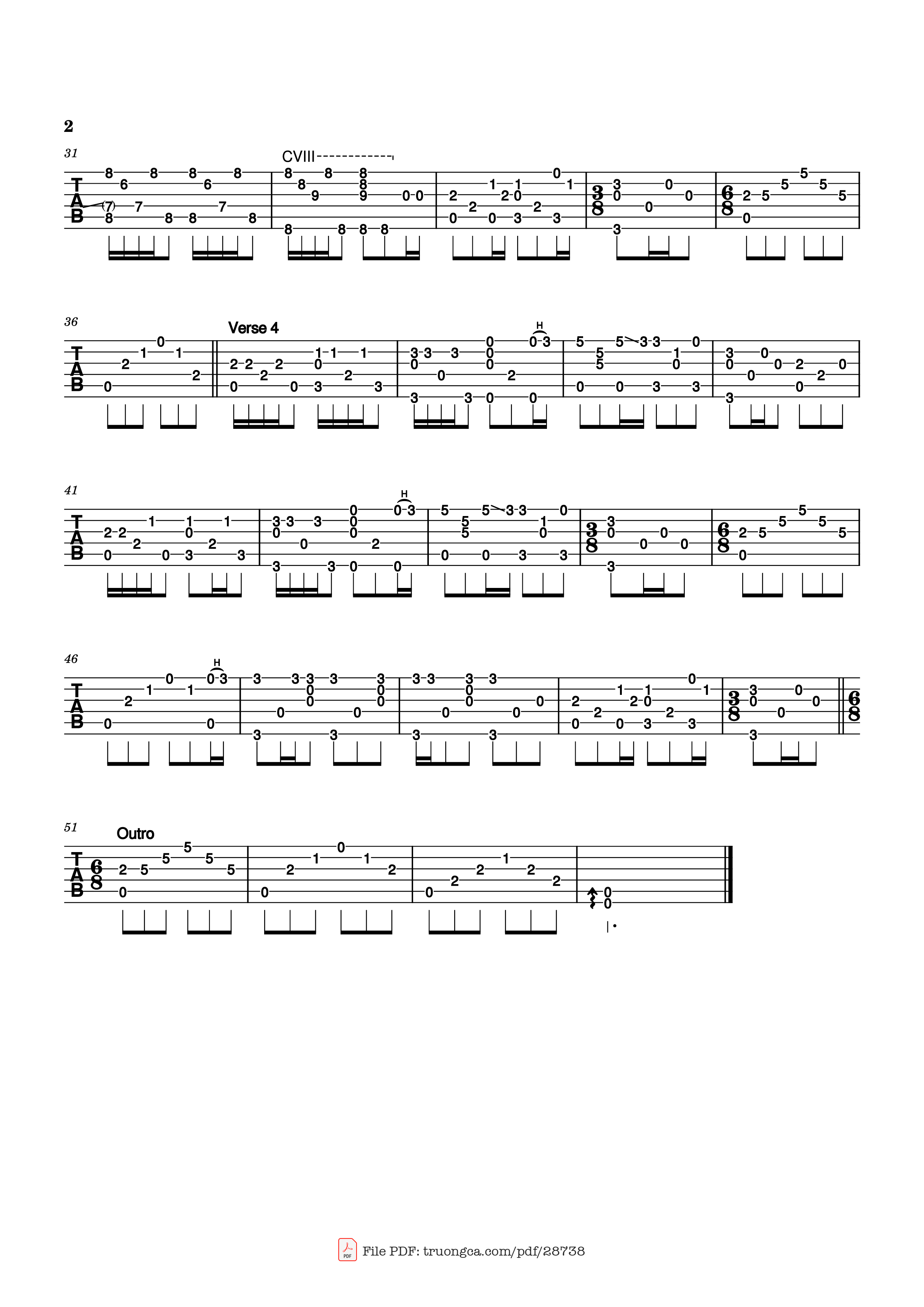 Trang 2 của Sheet nhạc PDF Guitar Tab bài hát Man in the Long Black Coat Guitar TAB - Bob Dylan