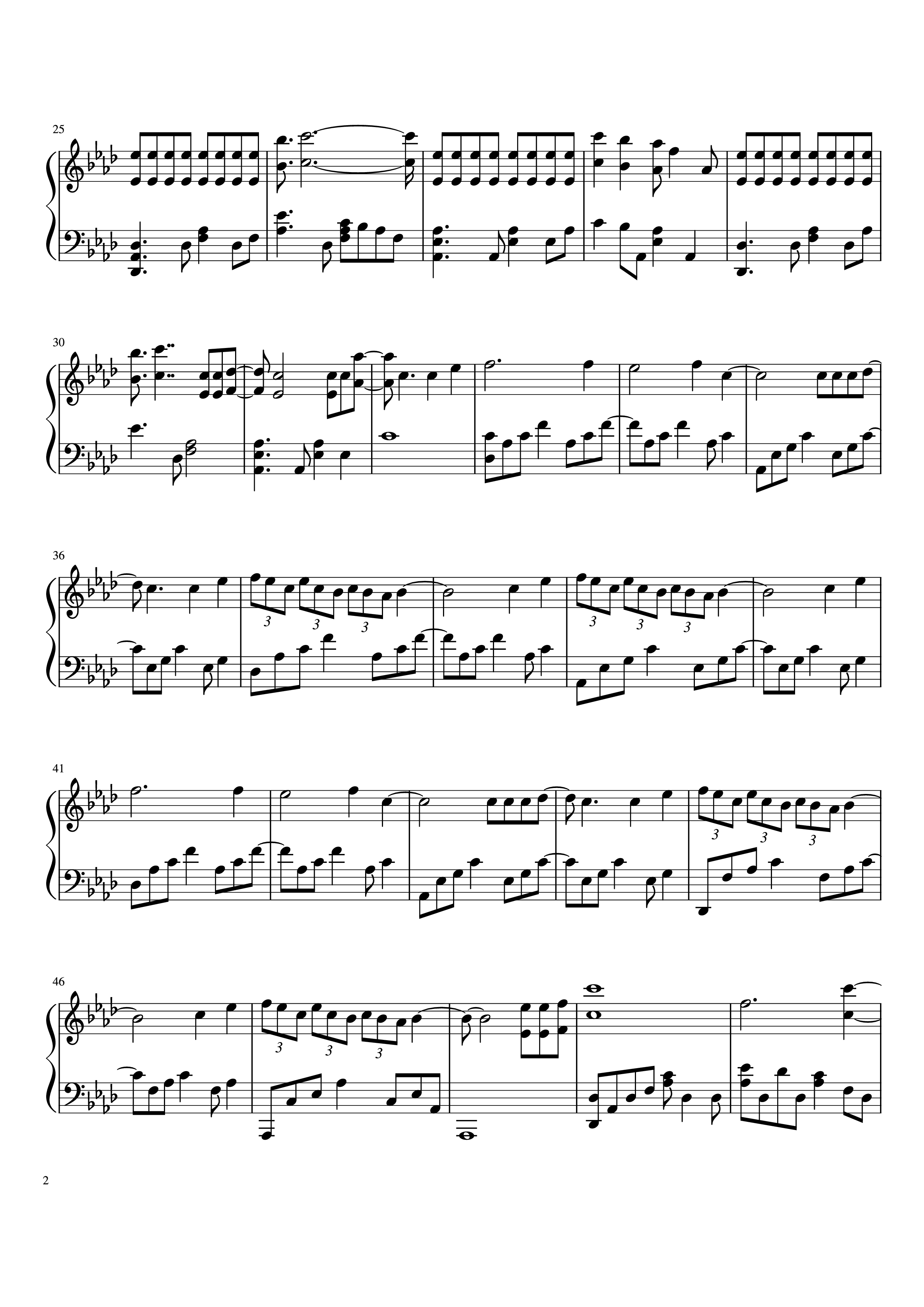 Trang 2 của Sheet nhạc PDF Piano bài hát serendipity Piano - Arr. by doopiano tr. by Ruby Rutherford