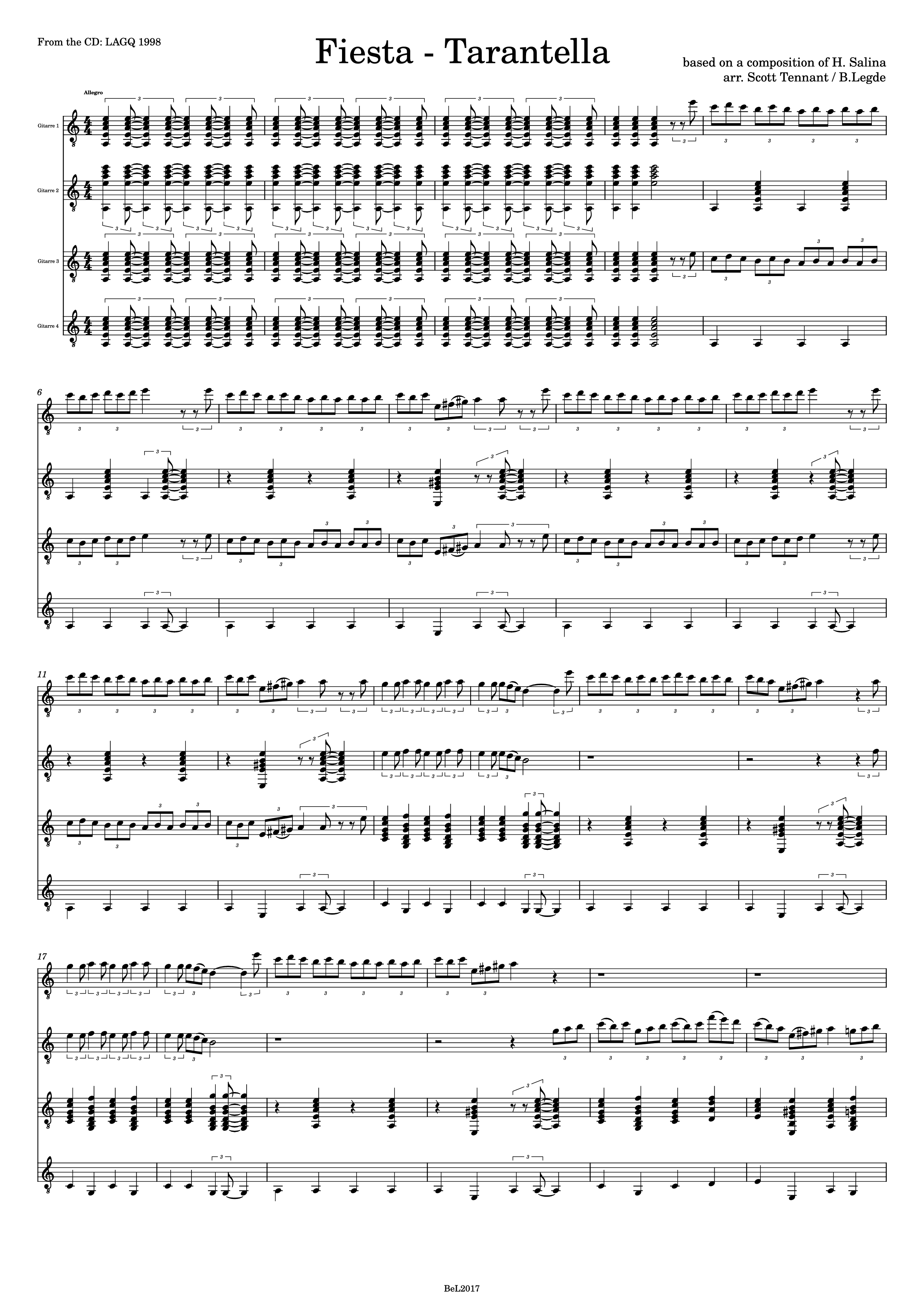Trang 1 của Sheet nhạc PDF Piano bài hát Fiesta - Tarantella Piano - Based on a composition of H. Salina