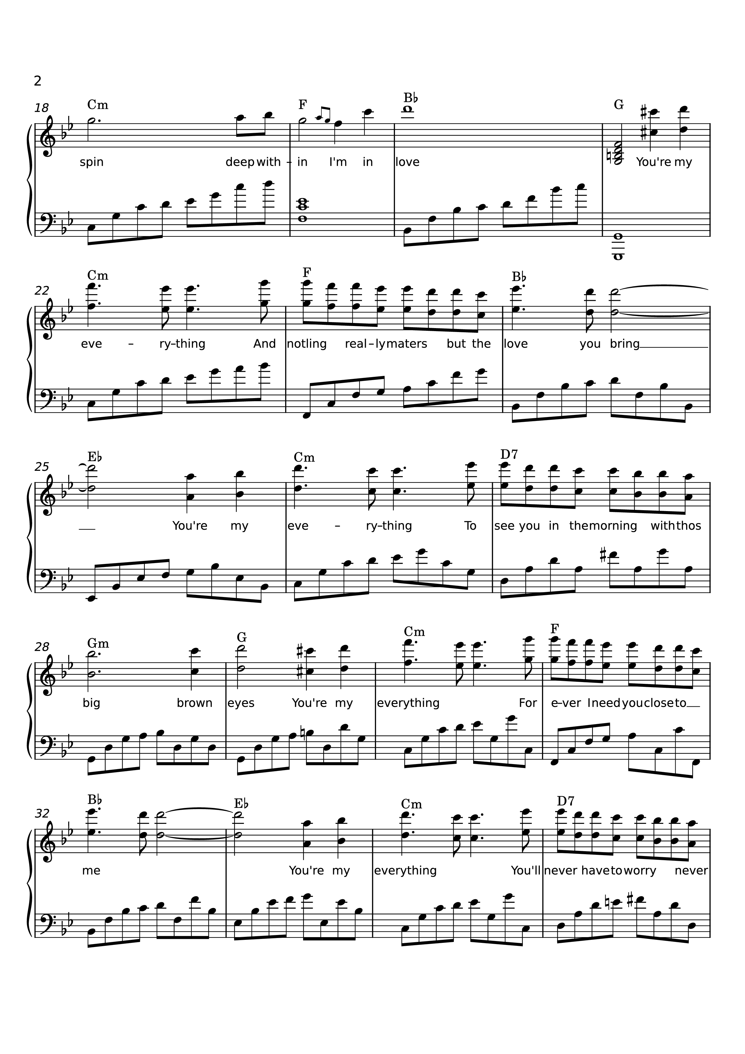 Trang 2 của Sheet nhạc PDF Piano bài hát You