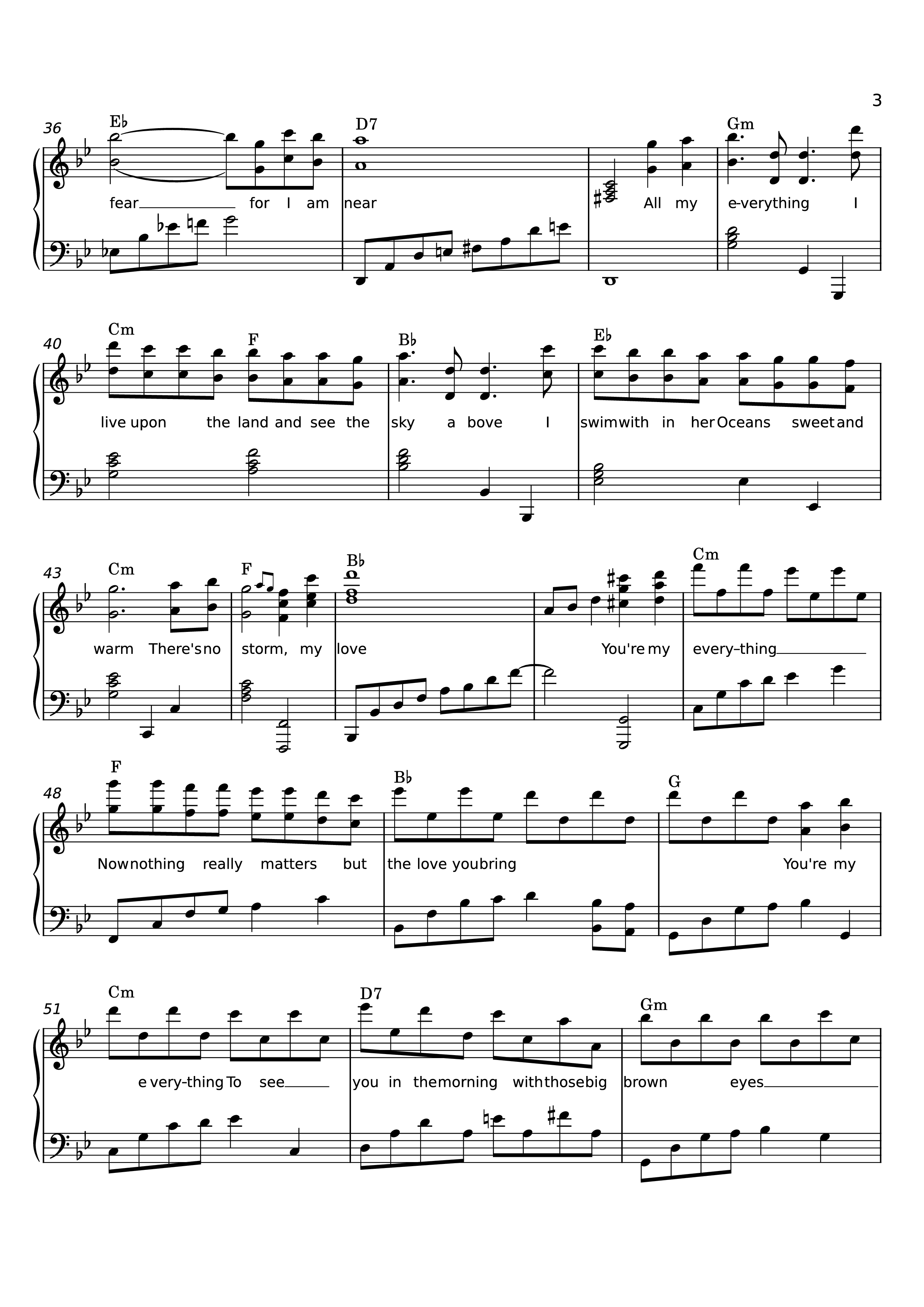 Trang 3 của Sheet nhạc PDF Piano bài hát You