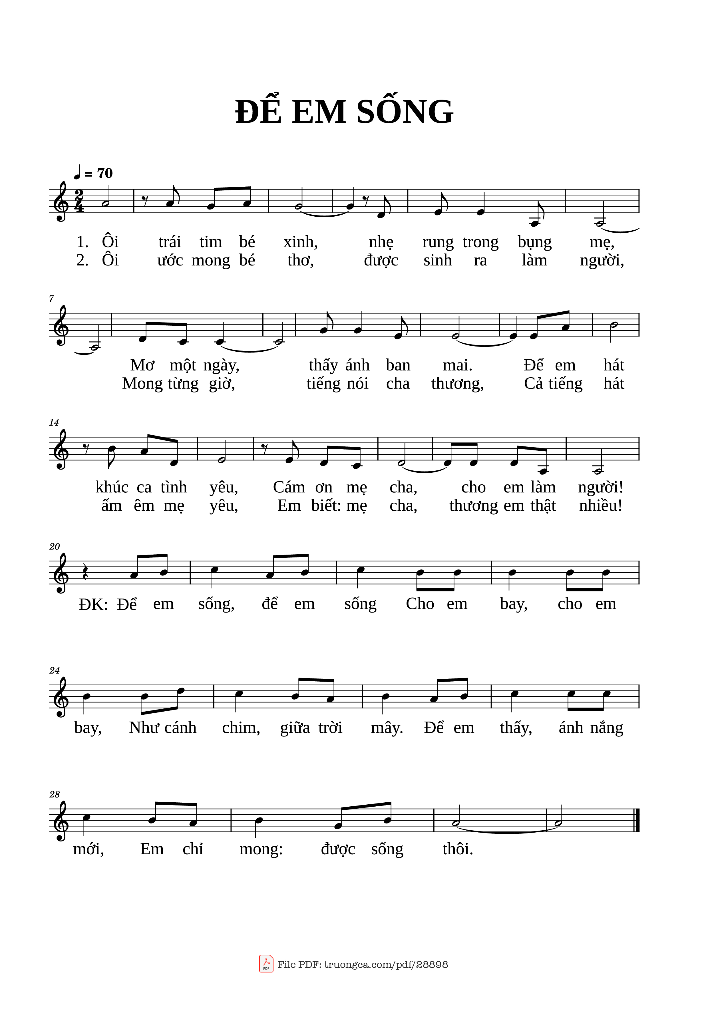 Để em sống - Composer