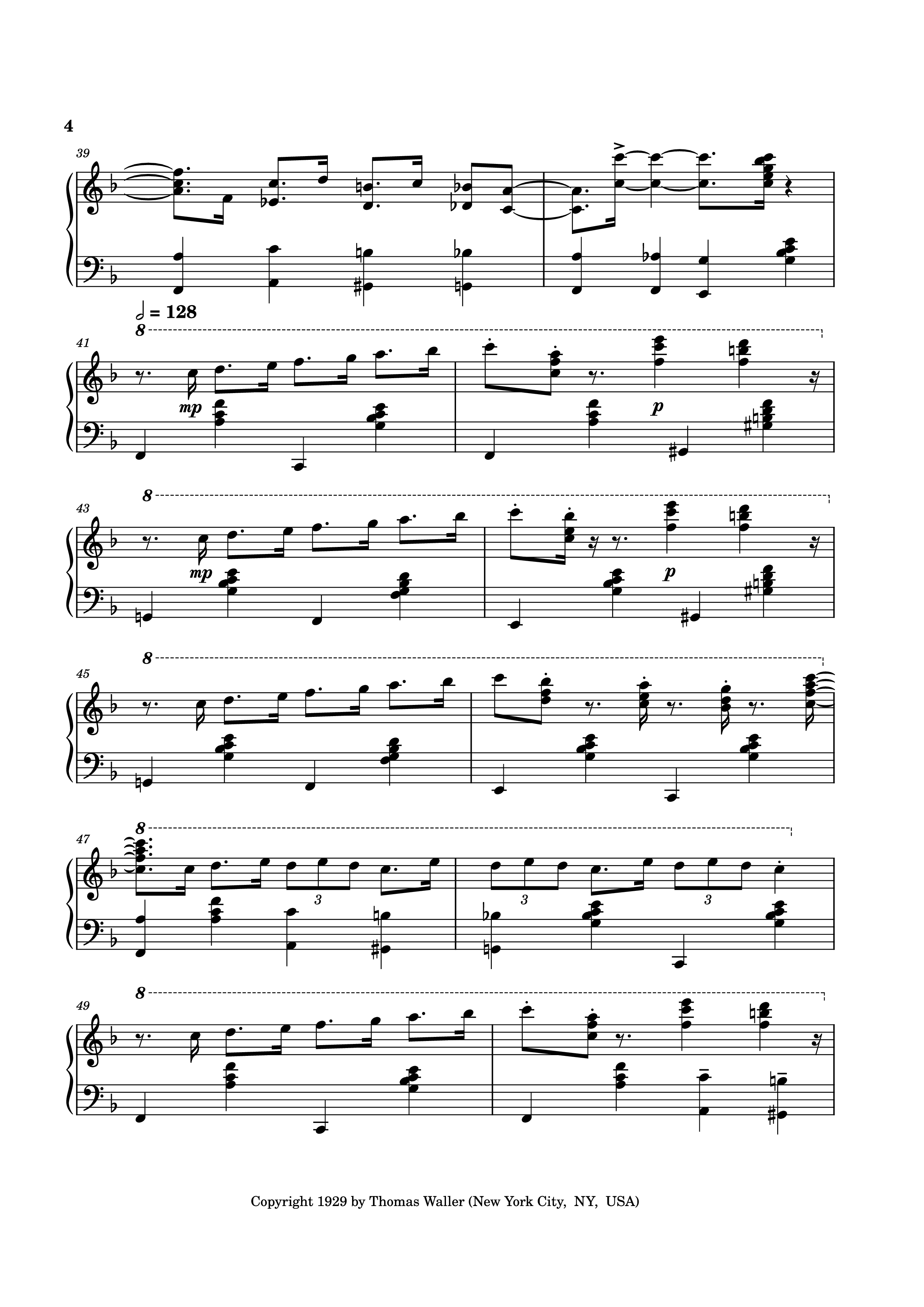 Trang 4 của Sheet nhạc PDF bài hát Handful of Keys Piano - UrFavRagtimeGuy 