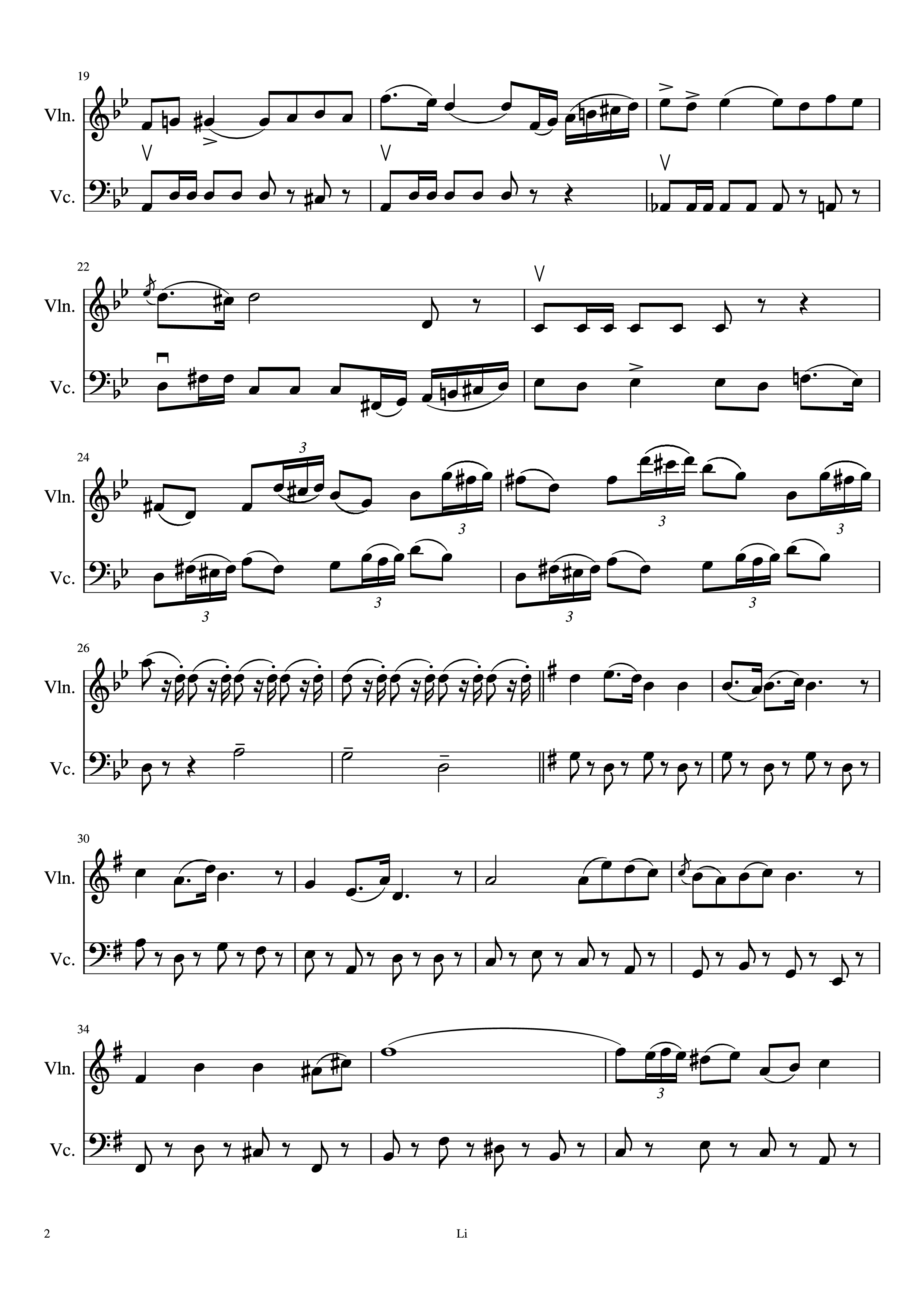 Trang 2 của Sheet nhạc PDF Piano bài hát Toreador Song(Votre toast,je peux le rendre) Duet for Violin and Cello Piano - Georges Bizet