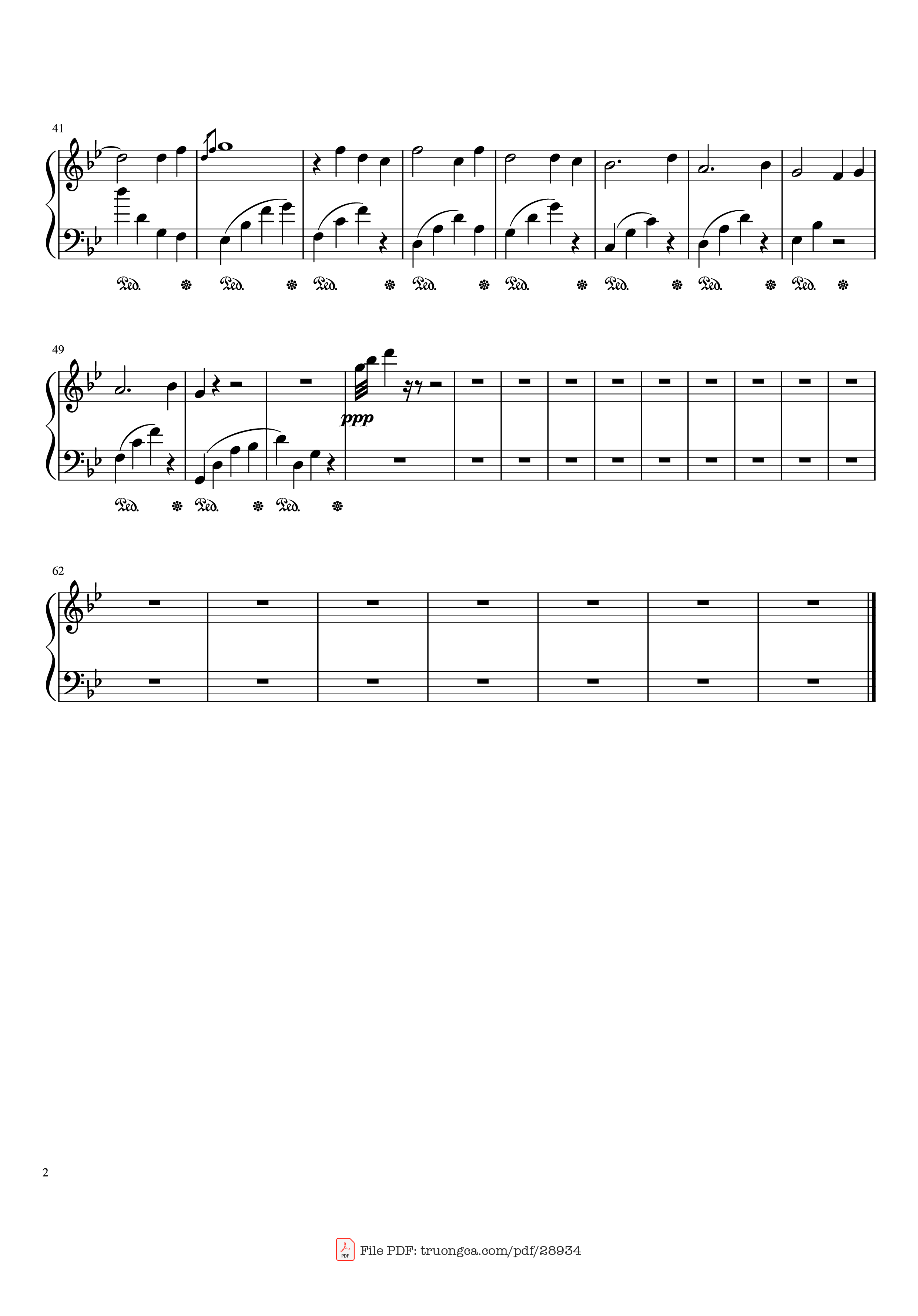 Trang 2 của Sheet nhạc PDF Piano bài hát The 1st Melody of the Night Piano - Shi Jin