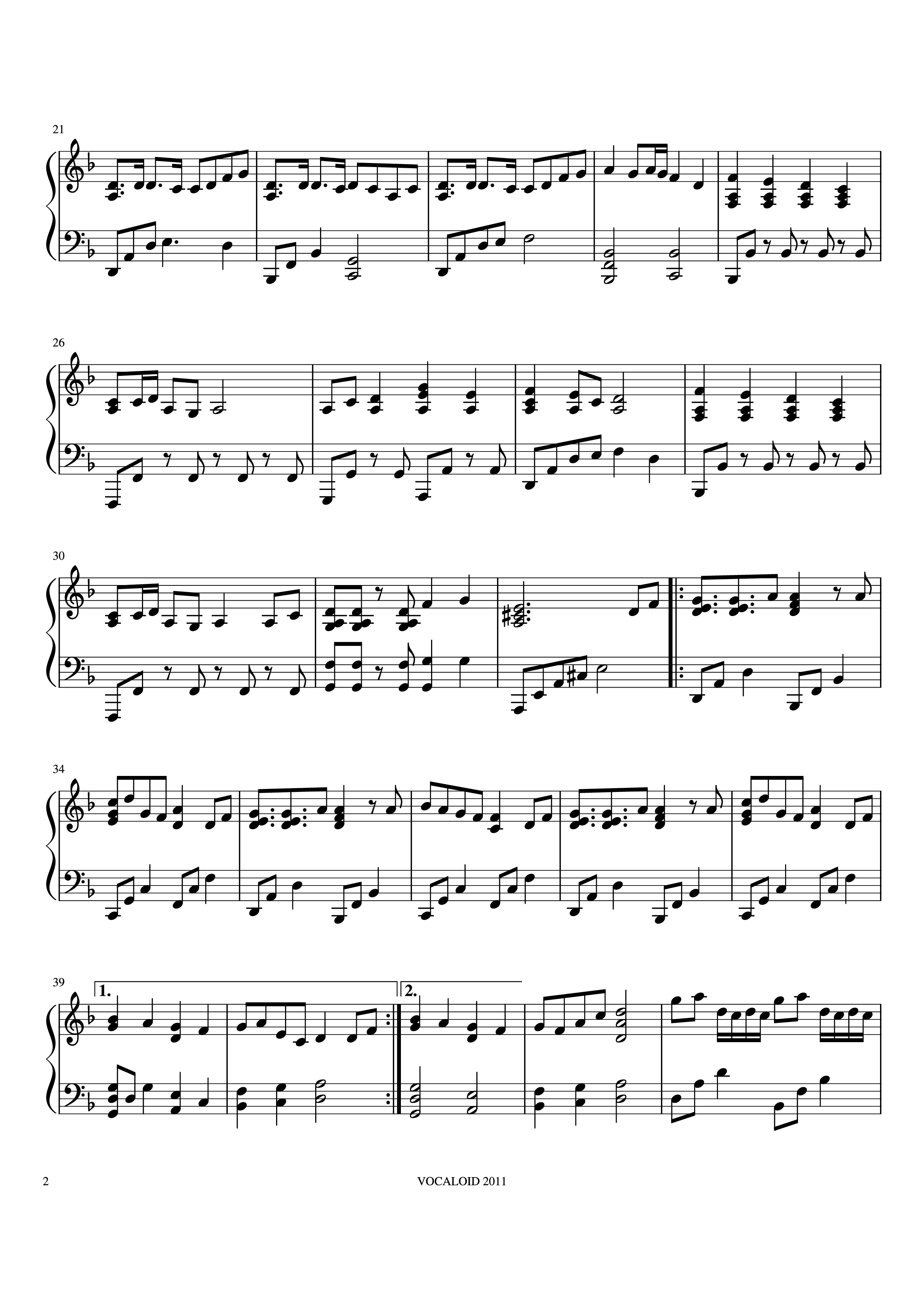 Trang 2 của Sheet nhạc PDF Piano bài hát Senbonzakura Piano - Undefined