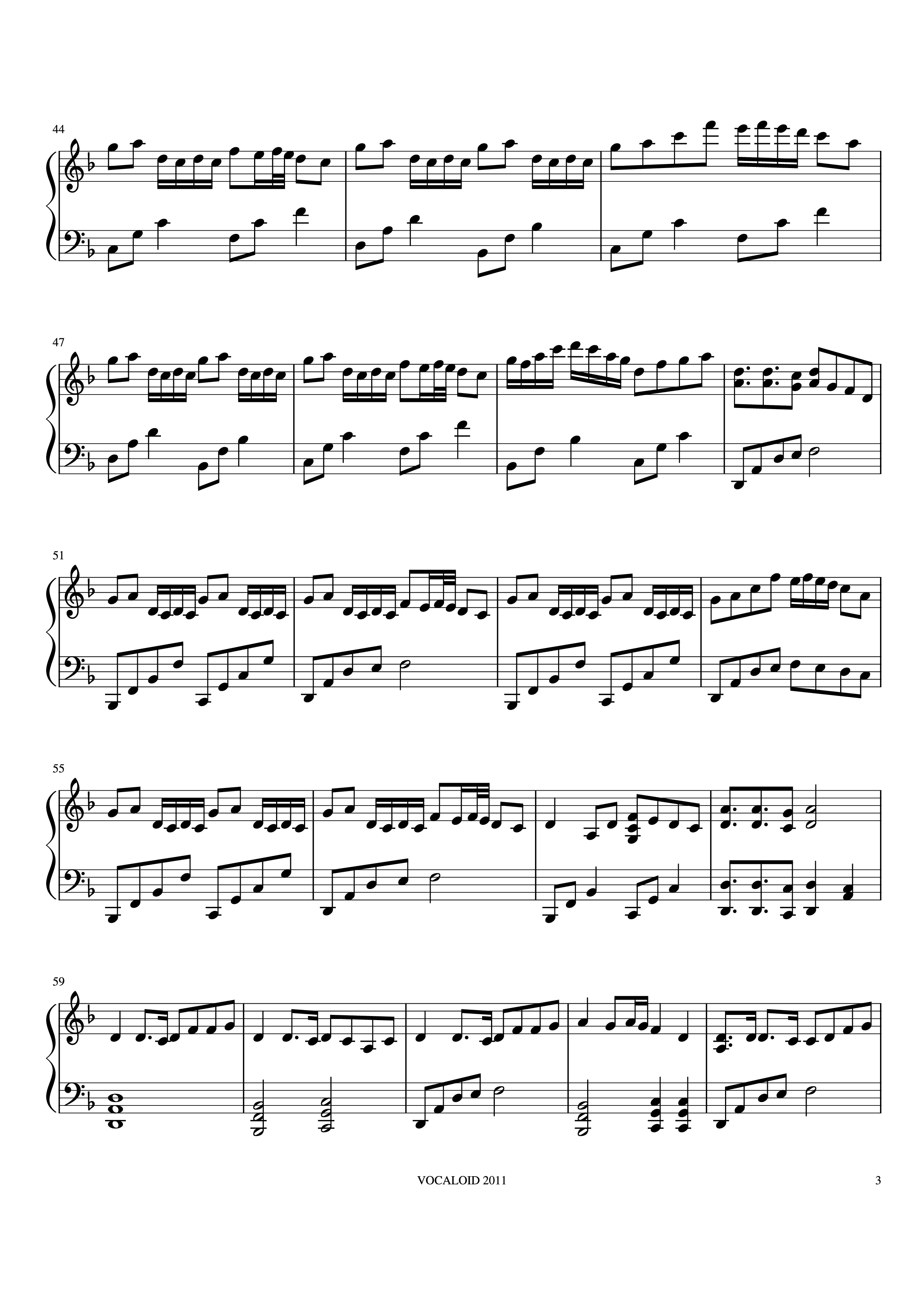 Trang 3 của Sheet nhạc PDF Piano bài hát Senbonzakura Piano - Undefined