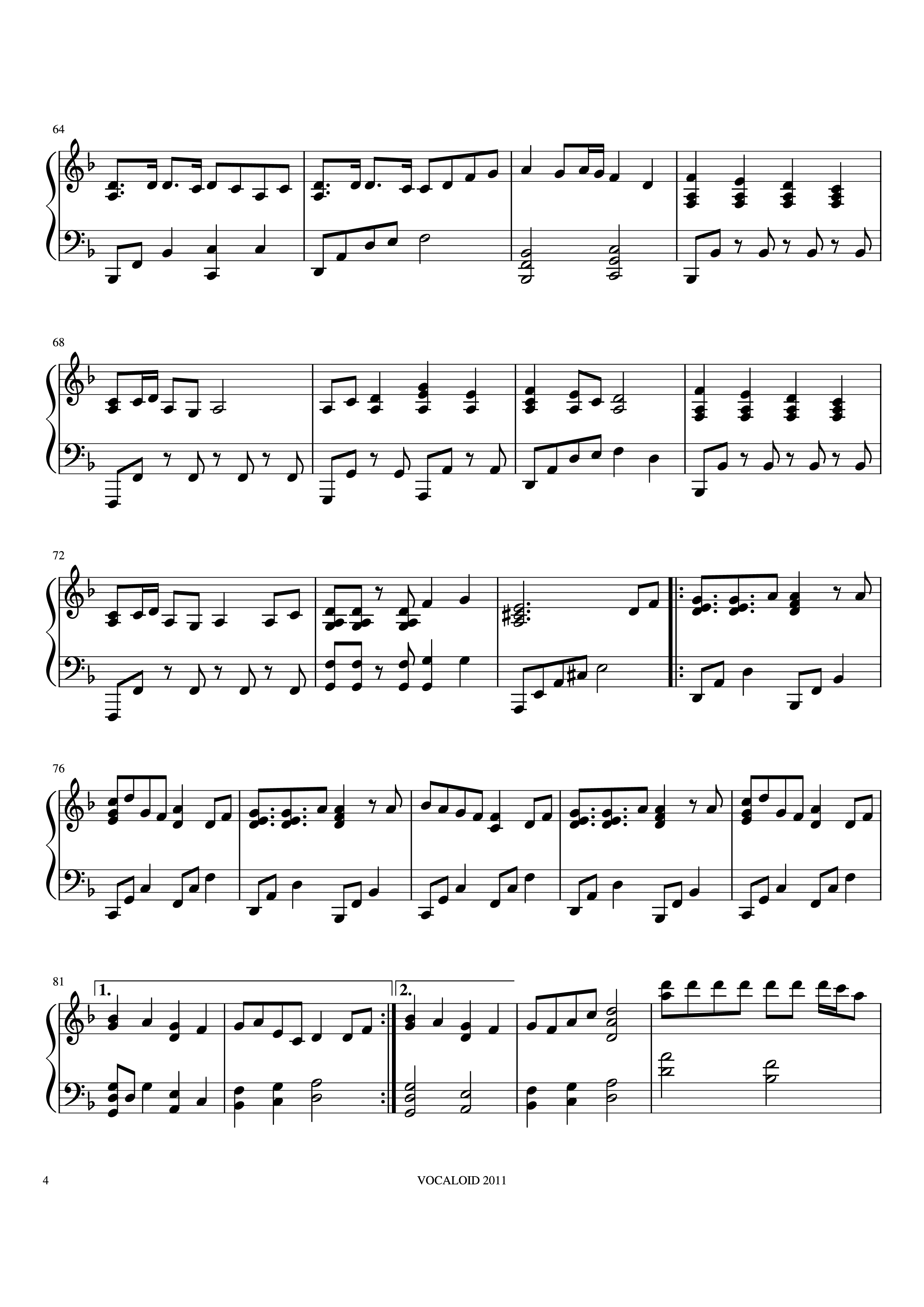 Trang 4 của Sheet nhạc PDF Piano bài hát Senbonzakura Piano - Undefined