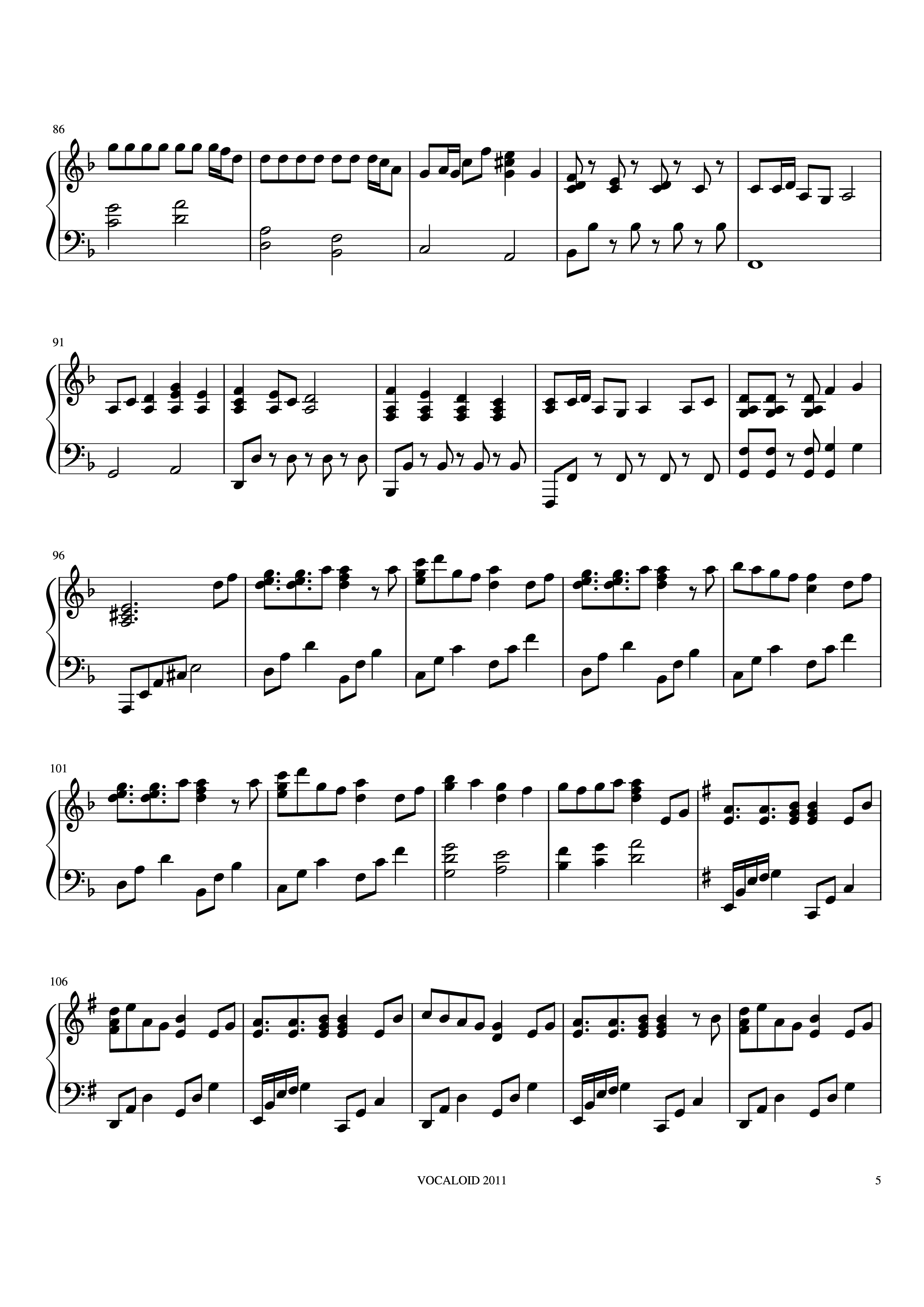 Trang 5 của Sheet nhạc PDF Piano bài hát Senbonzakura Piano - Undefined