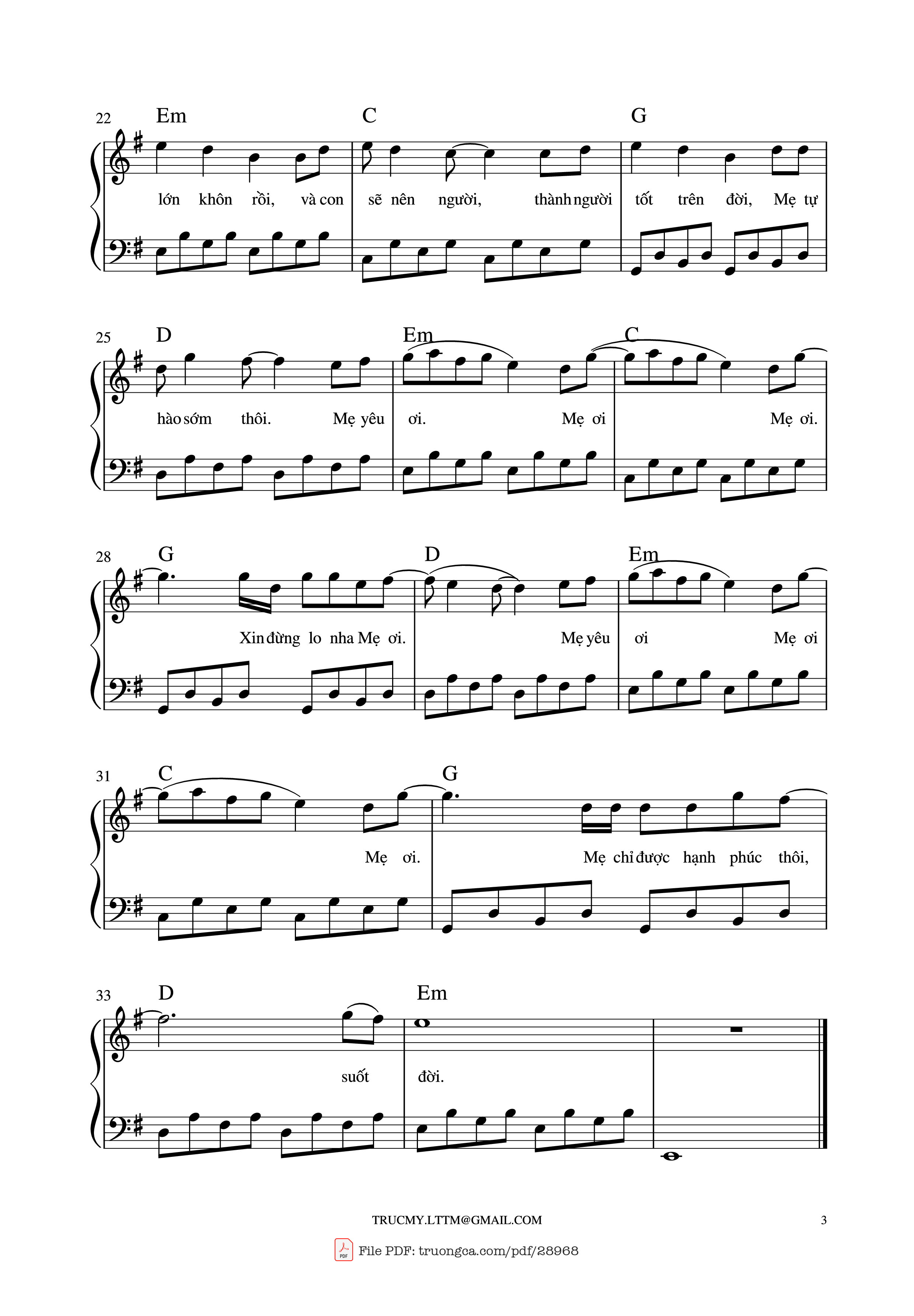 Trang 3 của Sheet nhạc PDF Piano bài hát Chưa bao giờ mẹ kể Piano - Châu Đăng Khoa