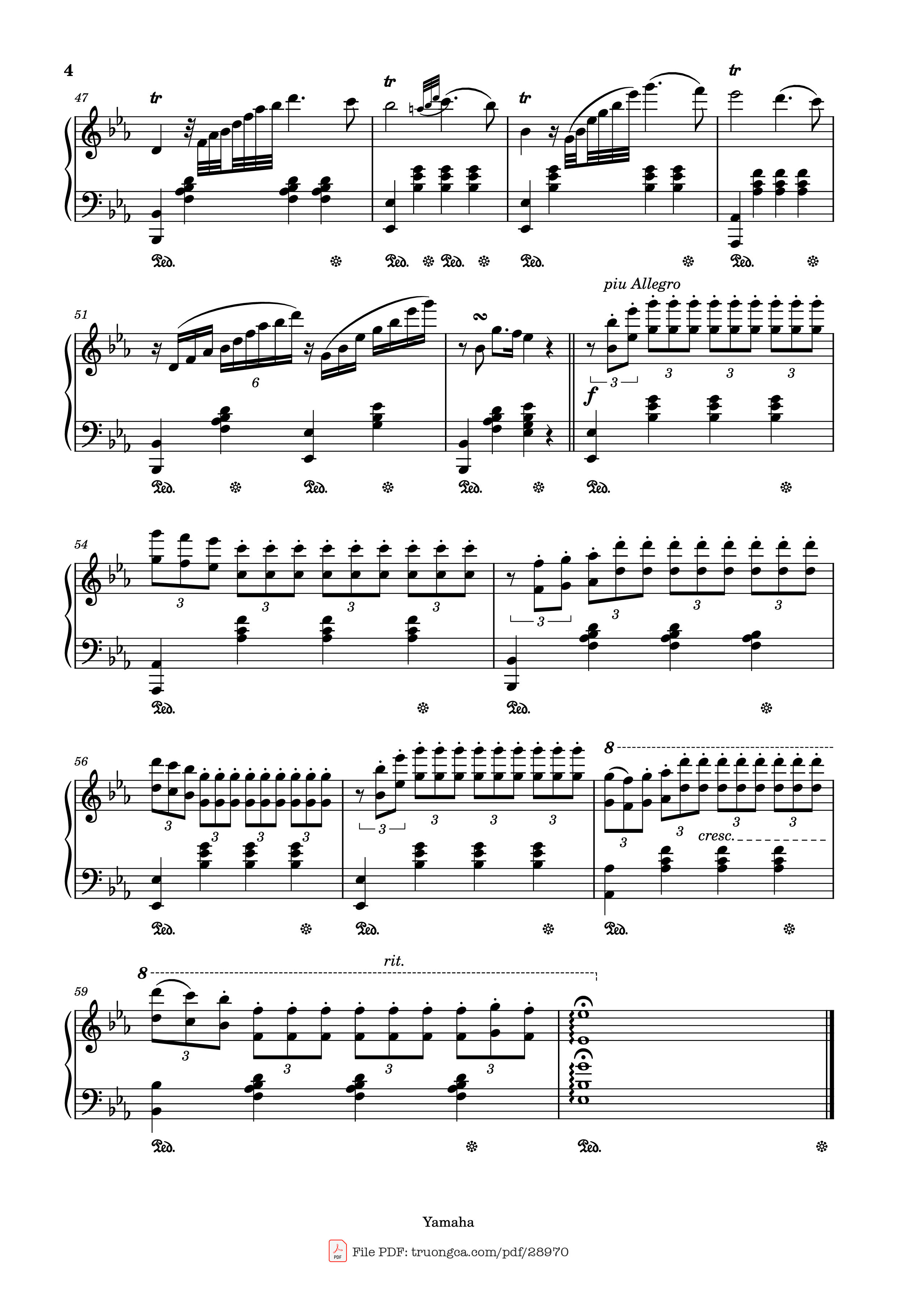 Trang 4 của Sheet nhạc PDF Piano bài hát La priere d