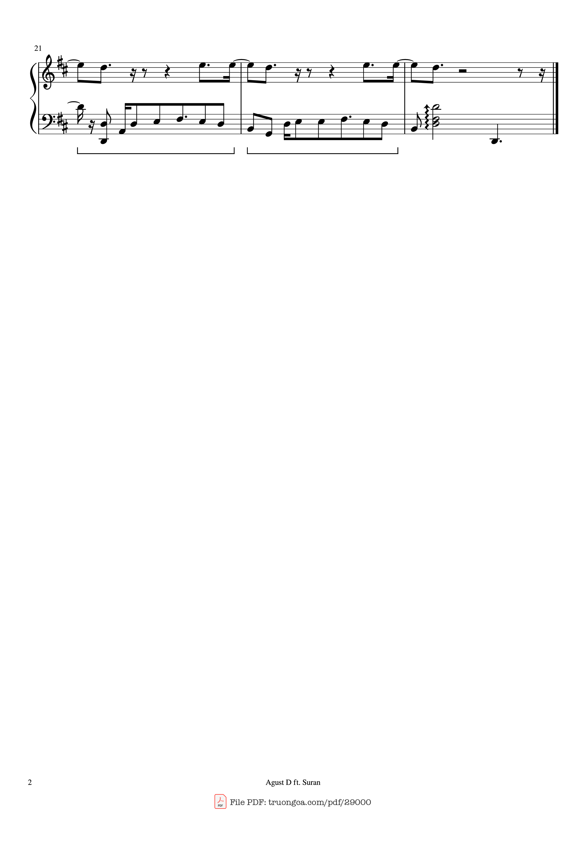 Trang 2 của Sheet nhạc PDF Piano bài hát So Far Away Piano - Agust D