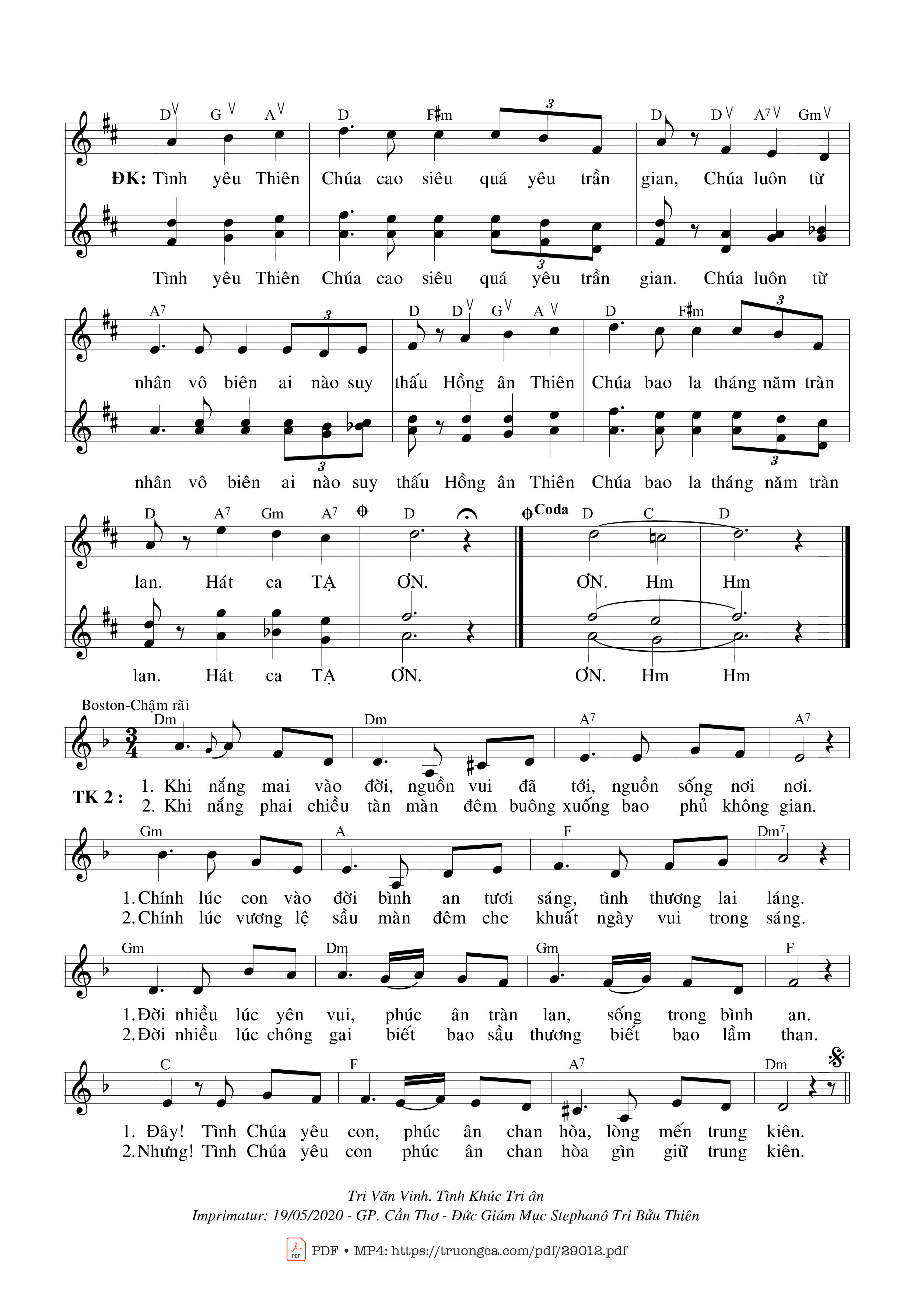 Biết bao hồng ân Chúa ban cho con lúc vui bình minh, Trang 2