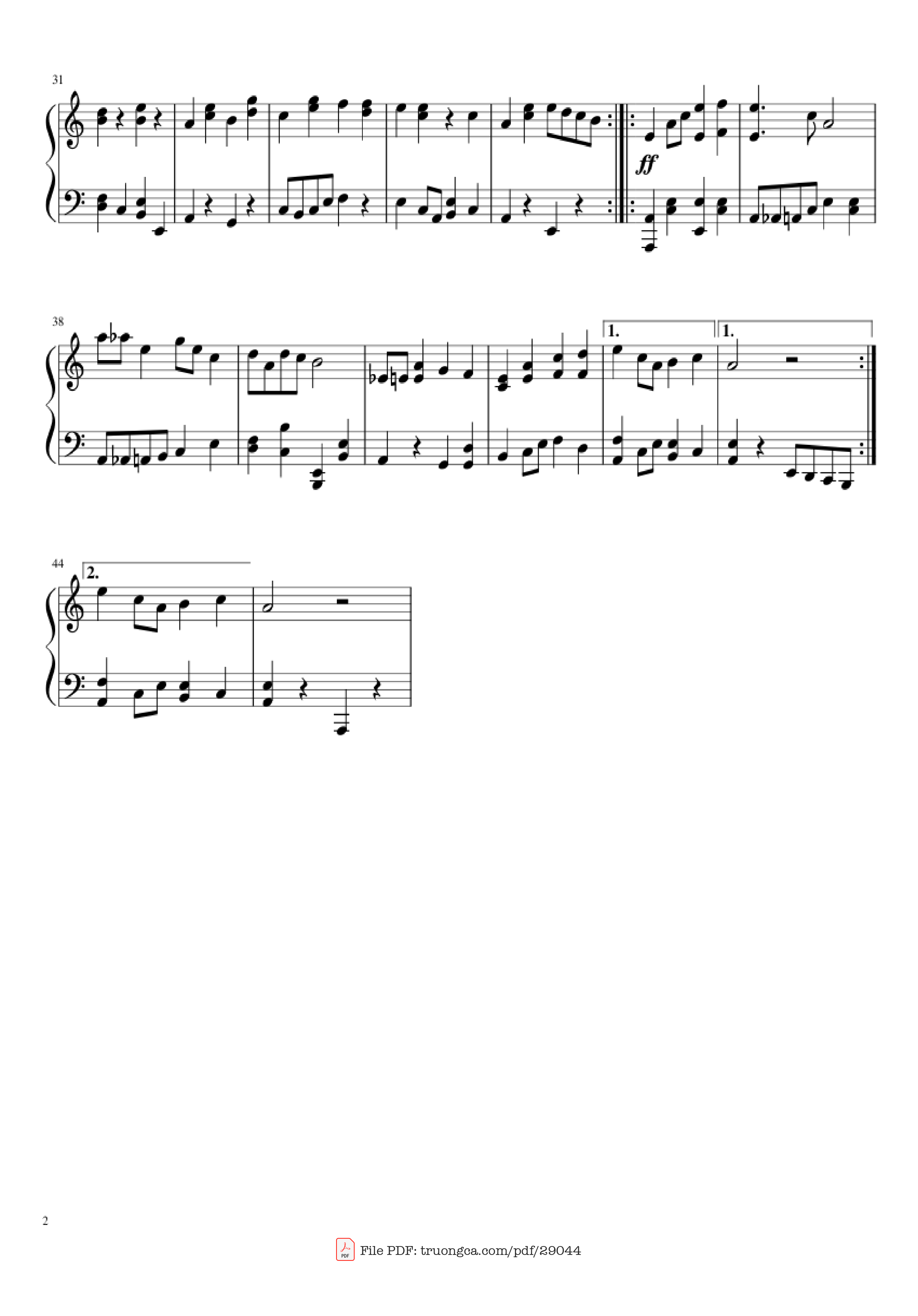 Trang 2 của Sheet nhạc PDF Piano bài hát GrassWalk Piano - Undefined