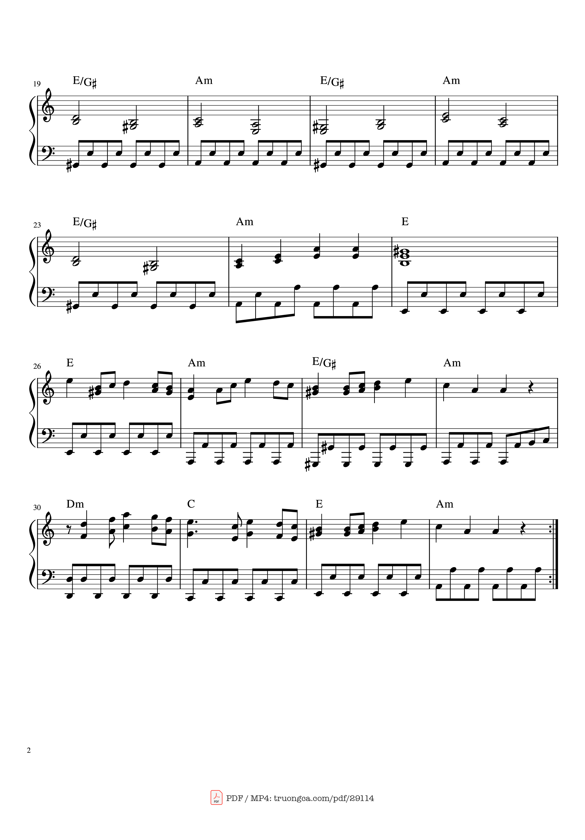 Trang 2 của Sheet nhạc PDF Piano bài hát Tetris Theme Piano - Undefined