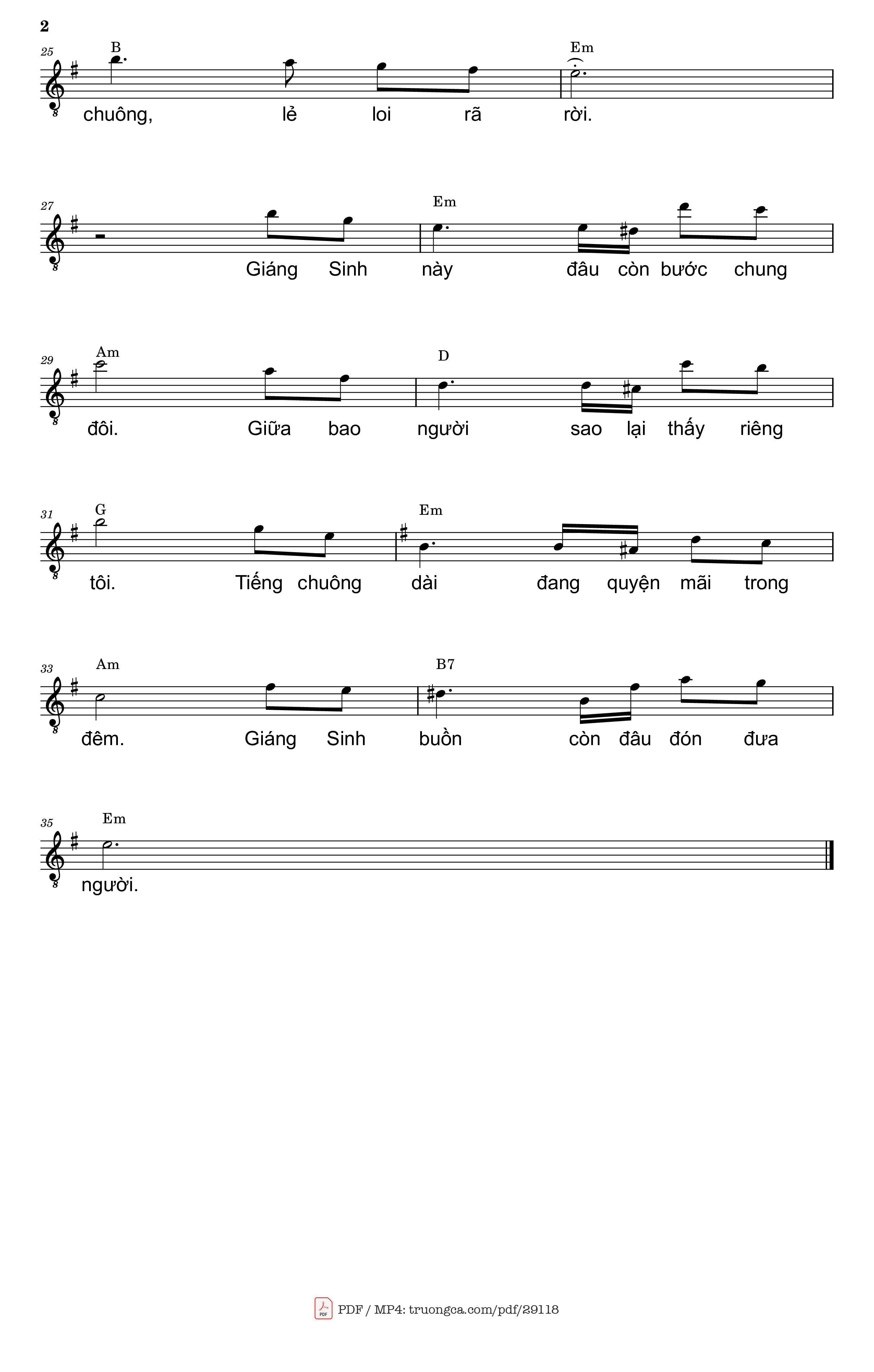 Trang 2 của Sheet nhạc PDF bài hát Giáng sinh buồn - Trần Liêu