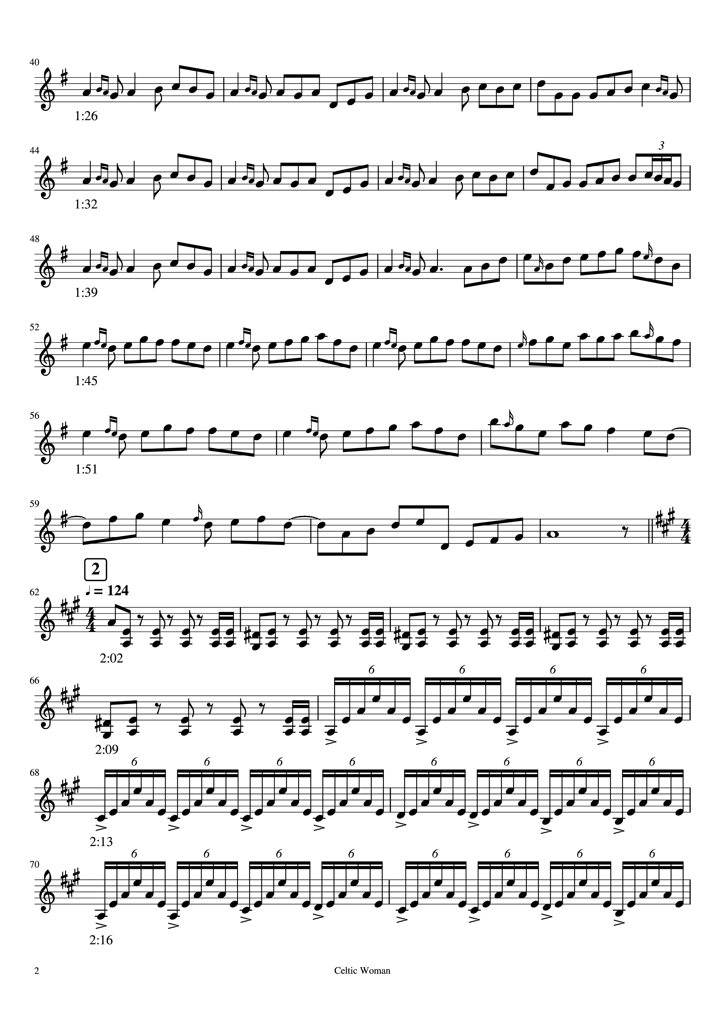Trang 2 của Sheet nhạc PDF Piano bài hát Granuaile