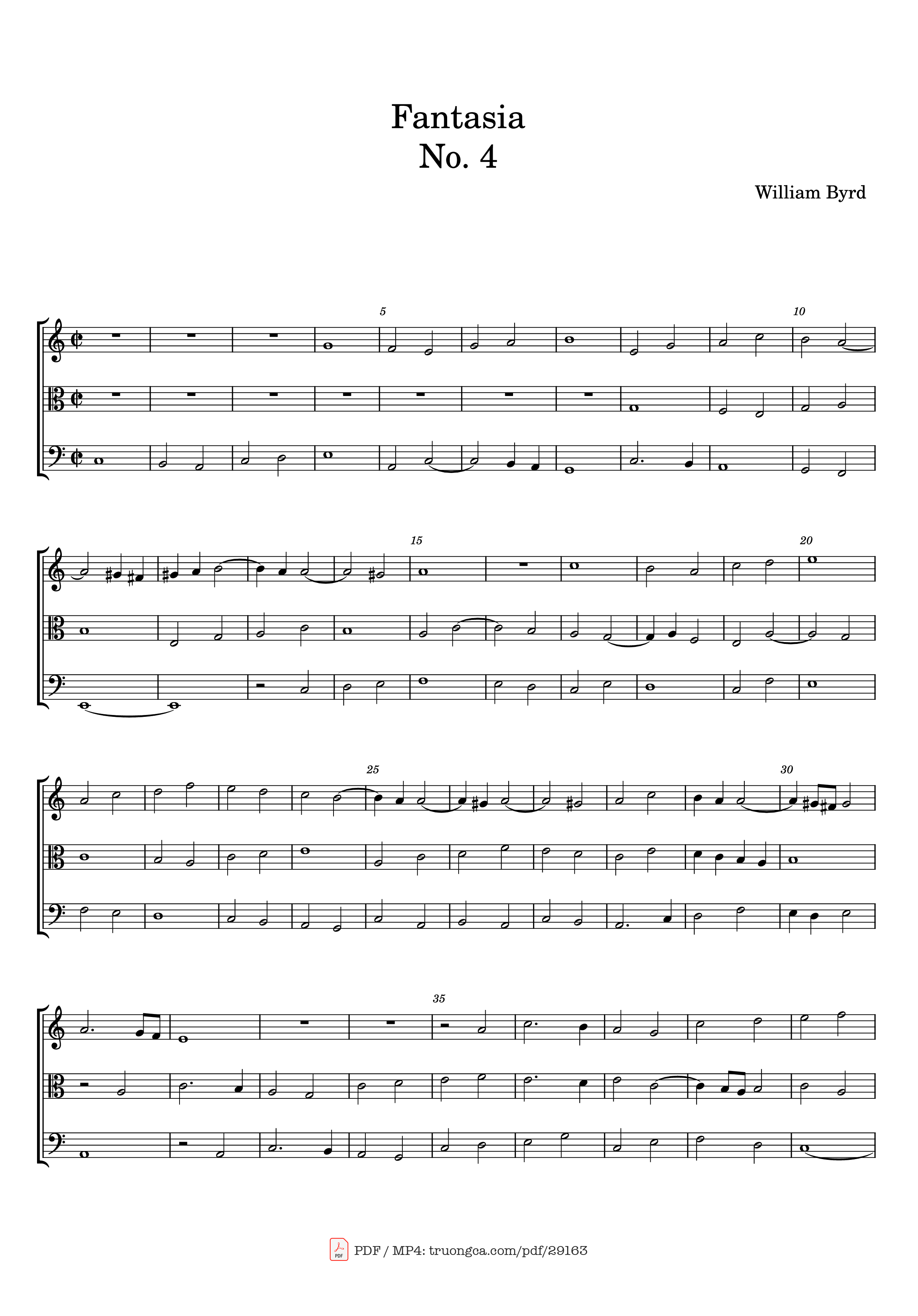 Trang 1 của Sheet nhạc PDF bài hát Fantasia No. 4 Violin - William Byrd