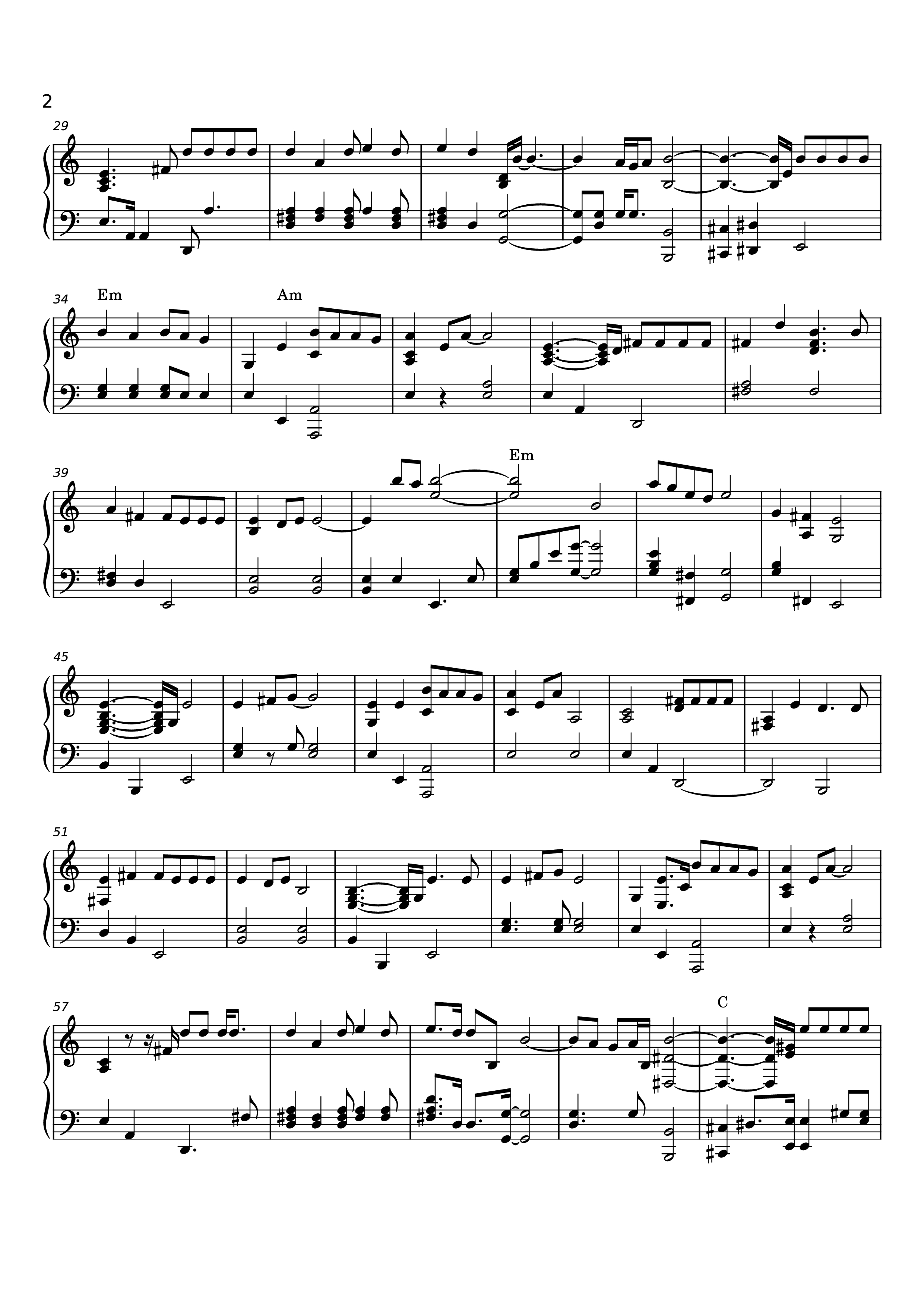 Trang 2 của Sheet nhạc PDF Piano bài hát Tình Nhạt Phai Piano (一起走过的日子) - Andy Lau
