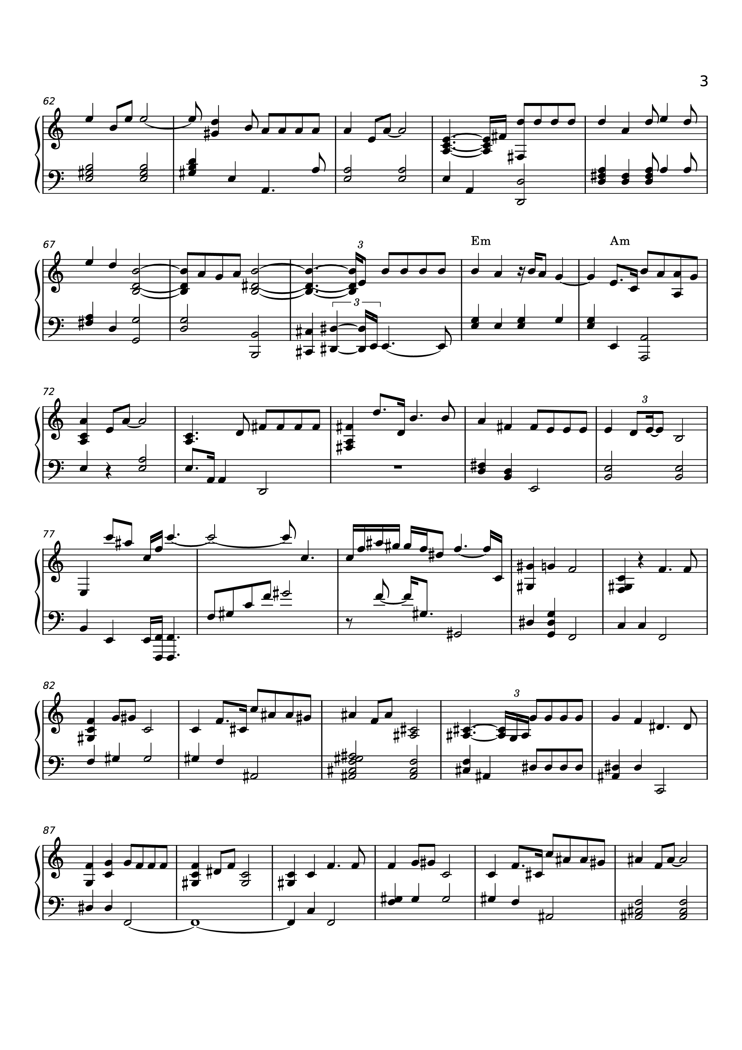 Trang 3 của Sheet nhạc PDF Piano bài hát Tình Nhạt Phai Piano (一起走过的日子) - Andy Lau