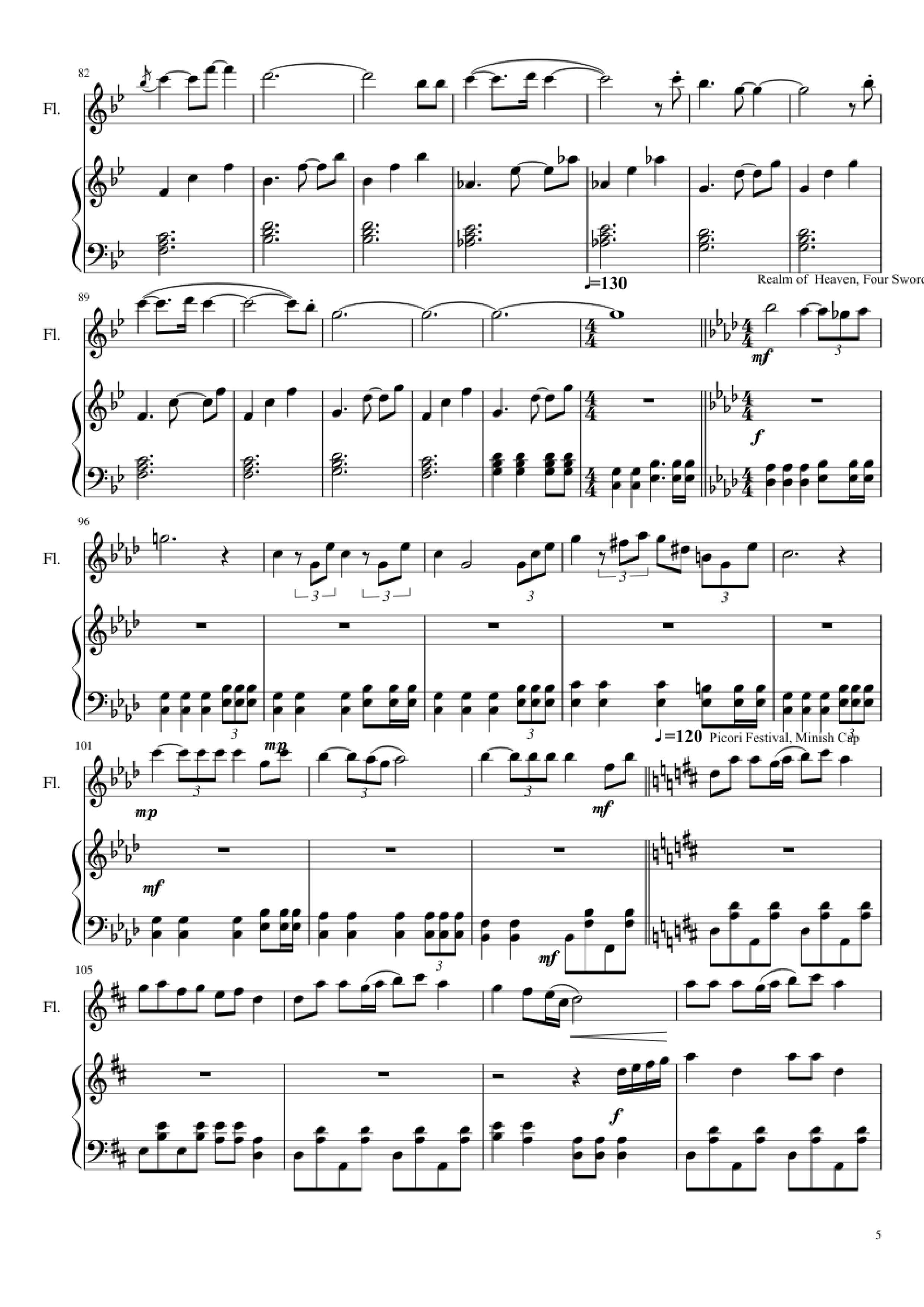 Trang 5 của Sheet nhạc PDF Piano bài hát Zelda Medley Piano - Undefined