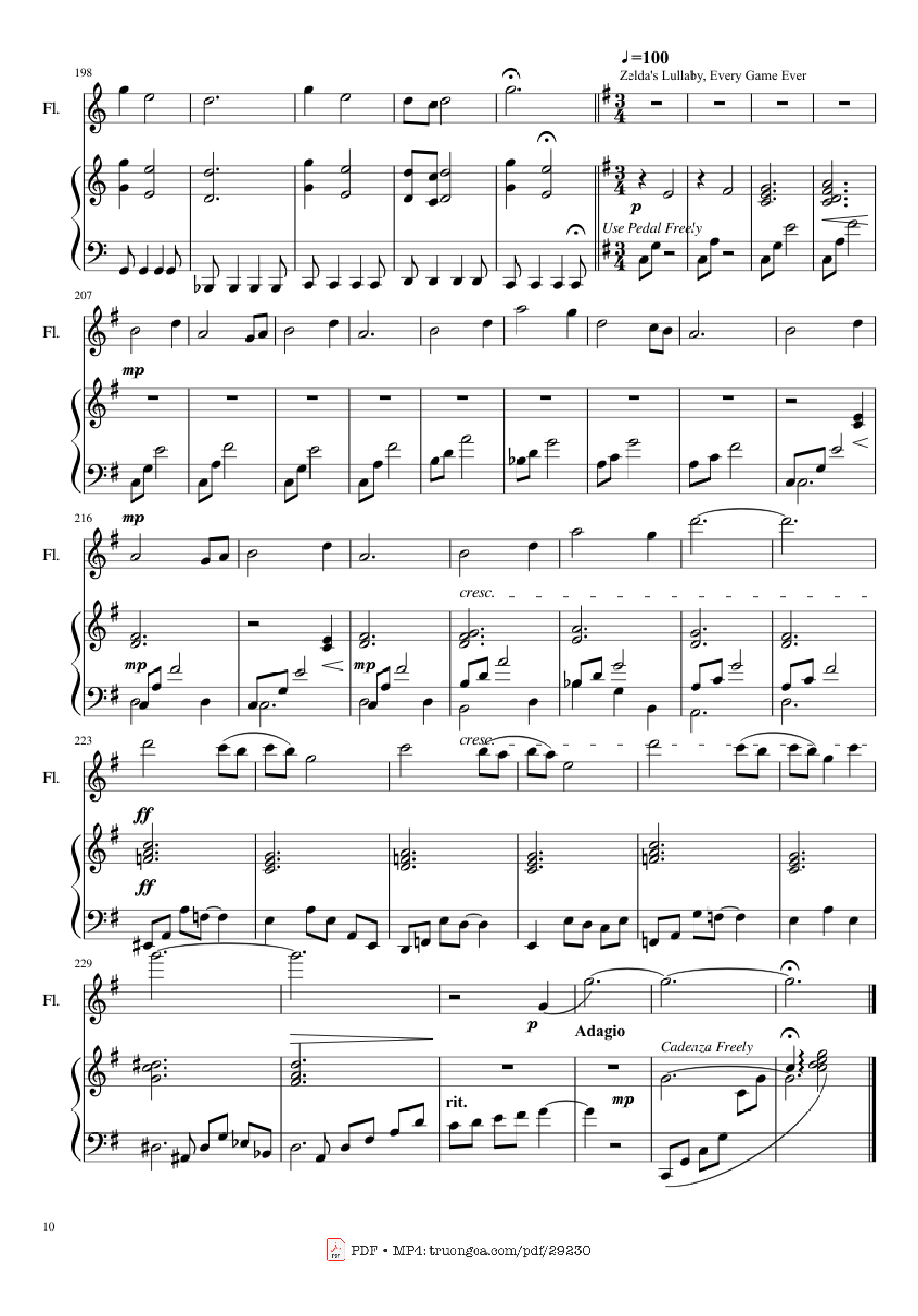 Trang 10 của Sheet nhạc PDF Piano bài hát Zelda Medley Piano - Undefined