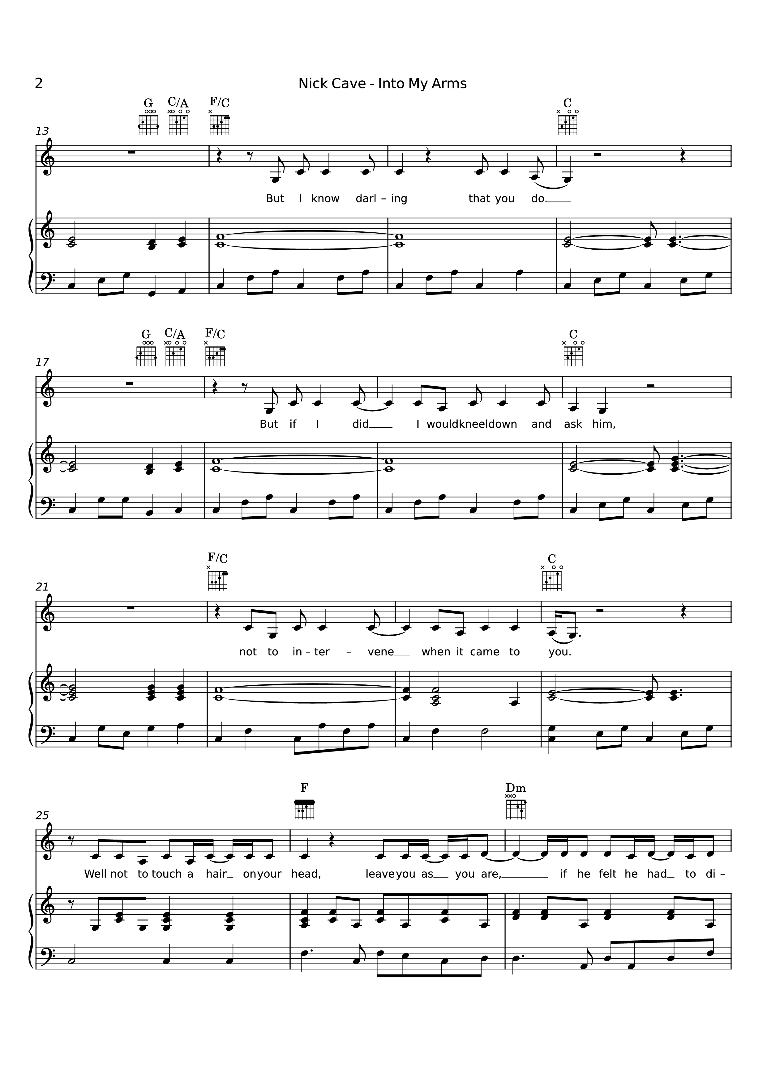 Trang 2 của Sheet nhạc PDF Piano bài hát Into My Arms Piano - Nick Cave