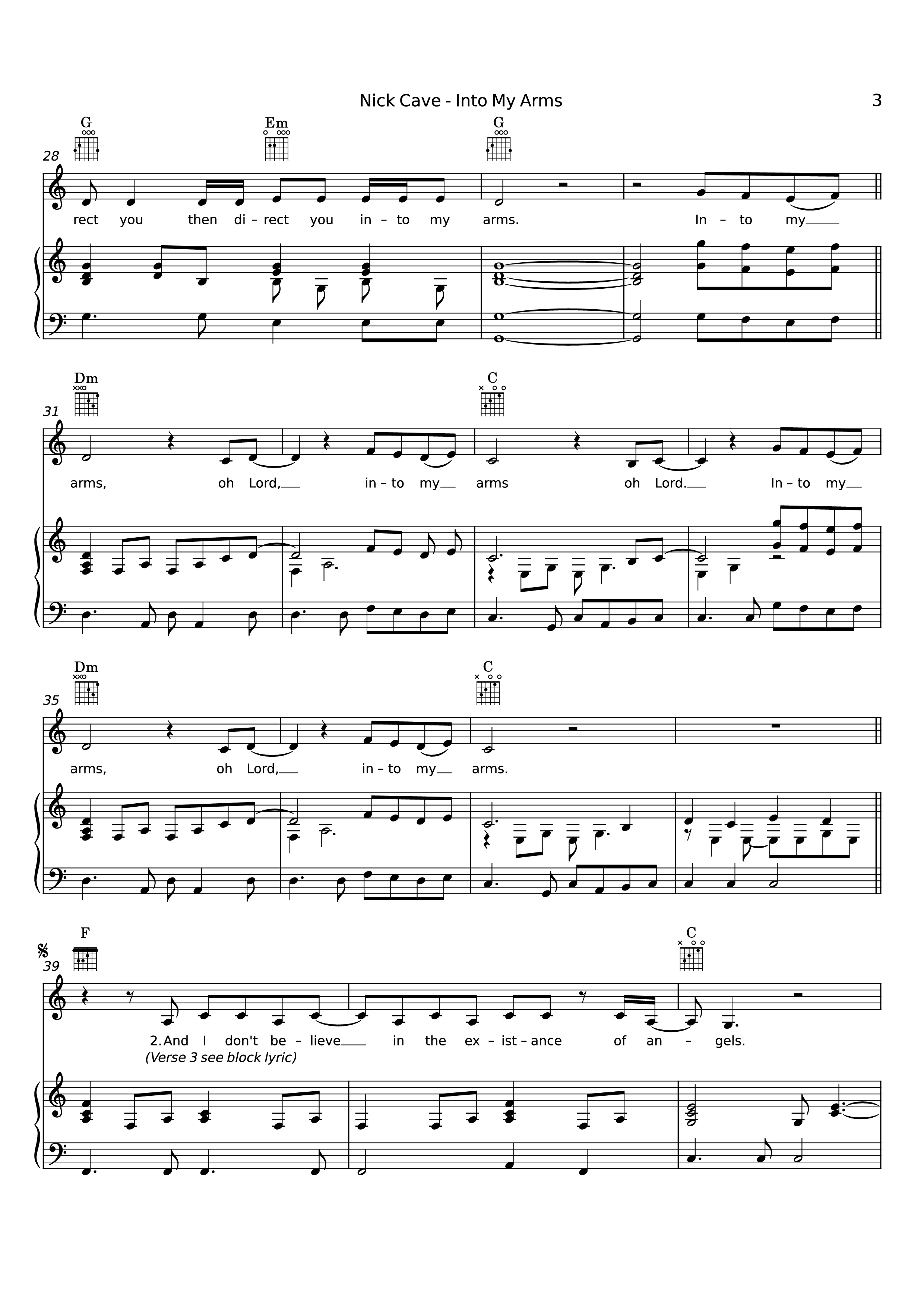 Trang 3 của Sheet nhạc PDF Piano bài hát Into My Arms Piano - Nick Cave