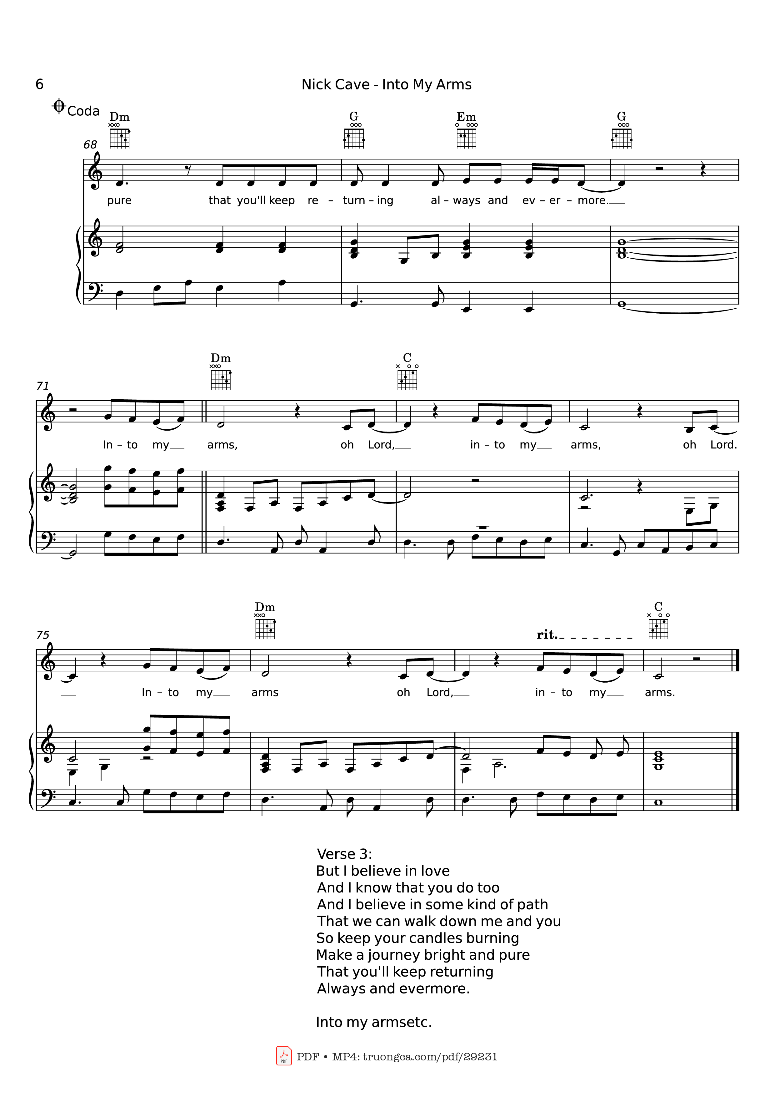 Trang 6 của Sheet nhạc PDF Piano bài hát Into My Arms Piano - Nick Cave