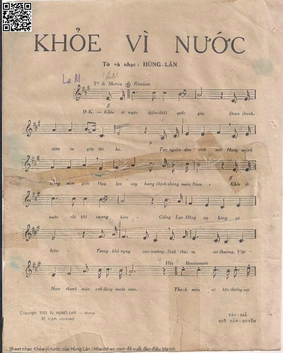 Trang 2 của Sheet nhạc PDF bài hát Khỏe vì nước - Hùng Lân, 1. Khoẻ vì  nước kiến thiết quốc gia