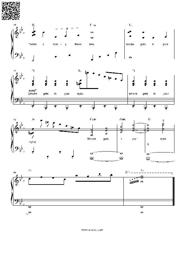 Trang 5 của Sheet nhạc PDF bài hát Khói giăng mờ đôi mắt (Smoke gets in your eyes) - Jerome Kern, Version 1: Khói thuốc làm lệ rơi  Khánh Hà.  1.  Ta  tuy chớm yêu lầm  lỗi