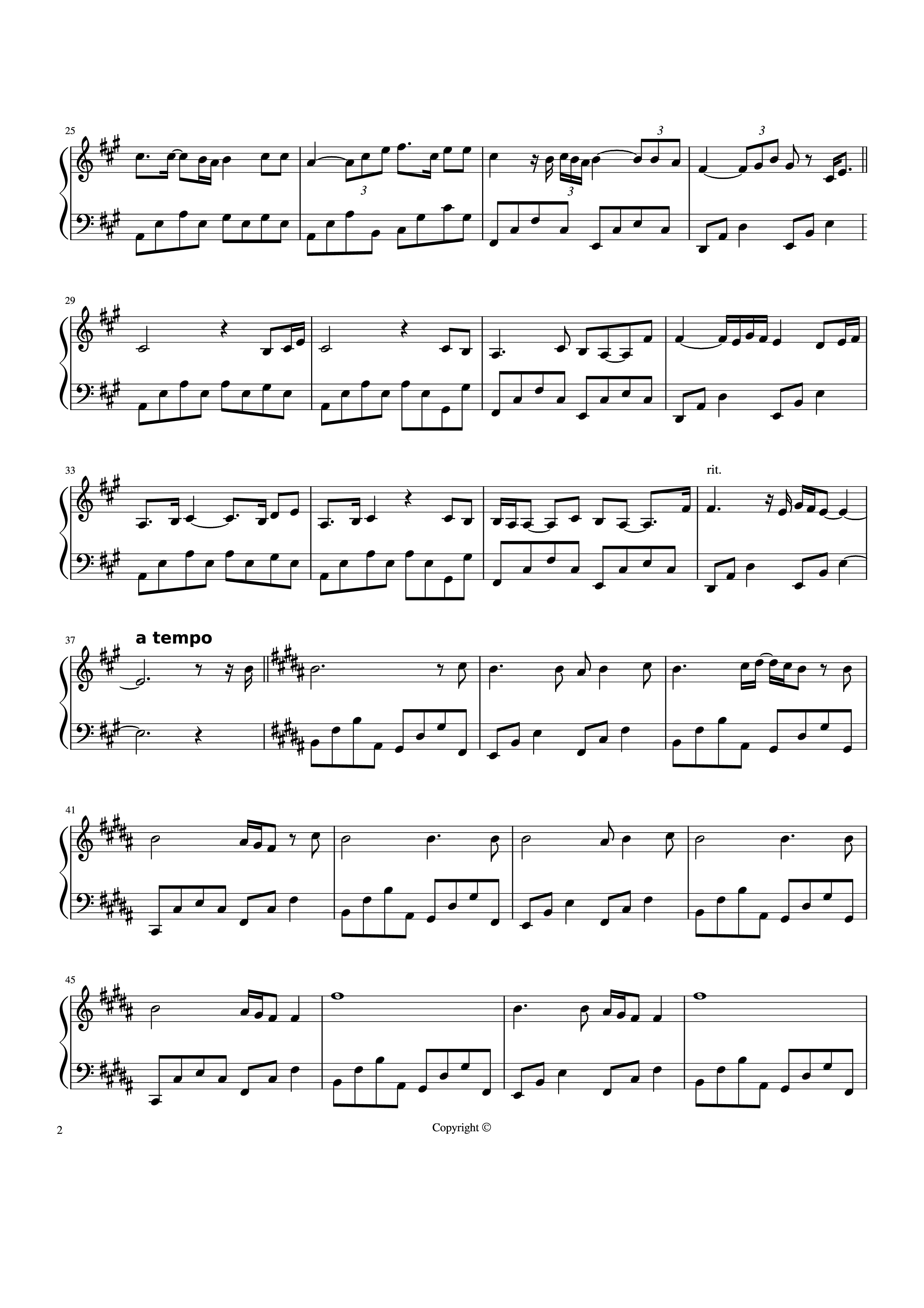 Trang 2 của Sheet nhạc PDF Piano bài hát I will always love you Piano - Whitney Houston
