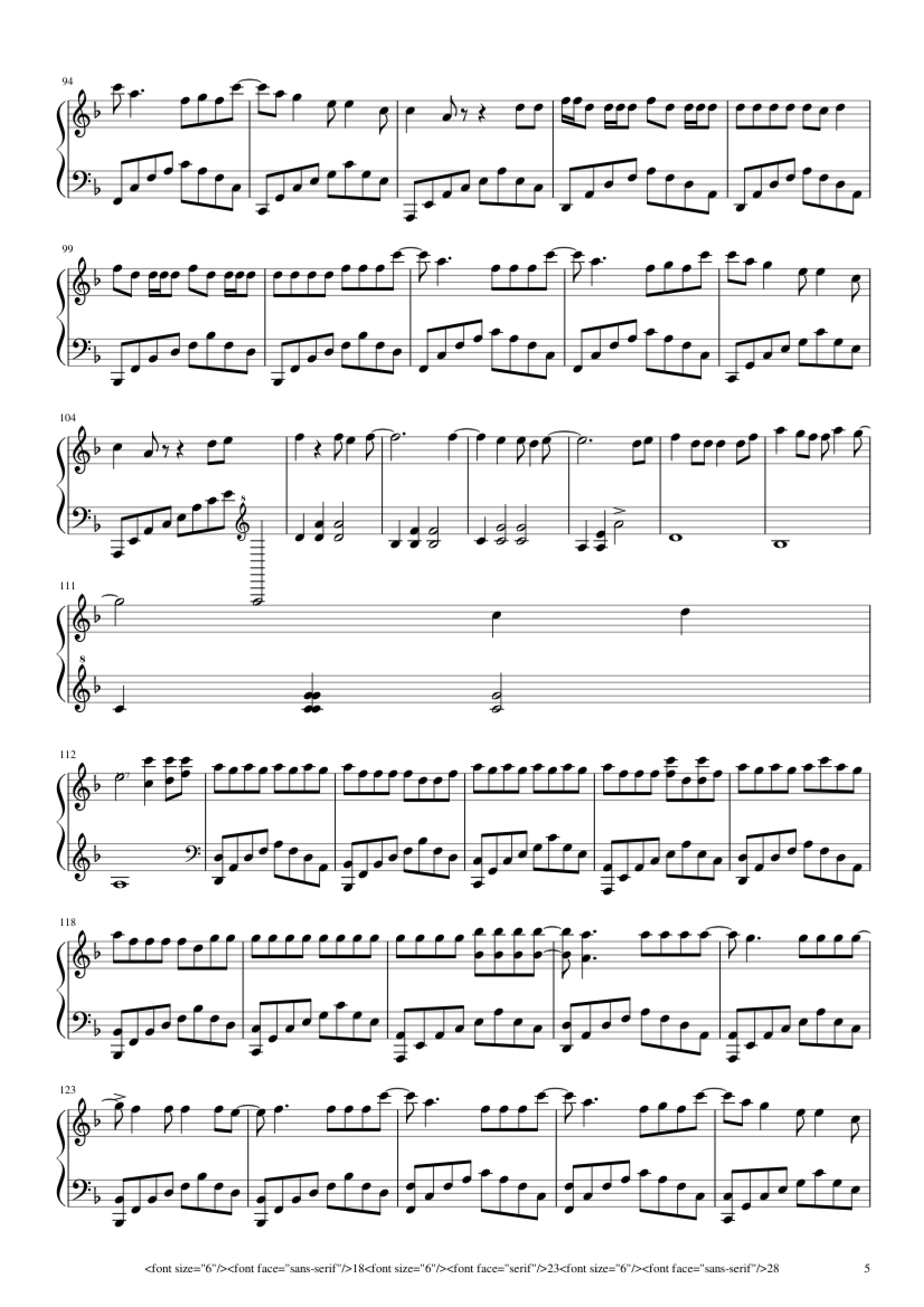 Trang 5 của Sheet nhạc PDF Piano bài hát Reset Piano - Transcribed by Keung