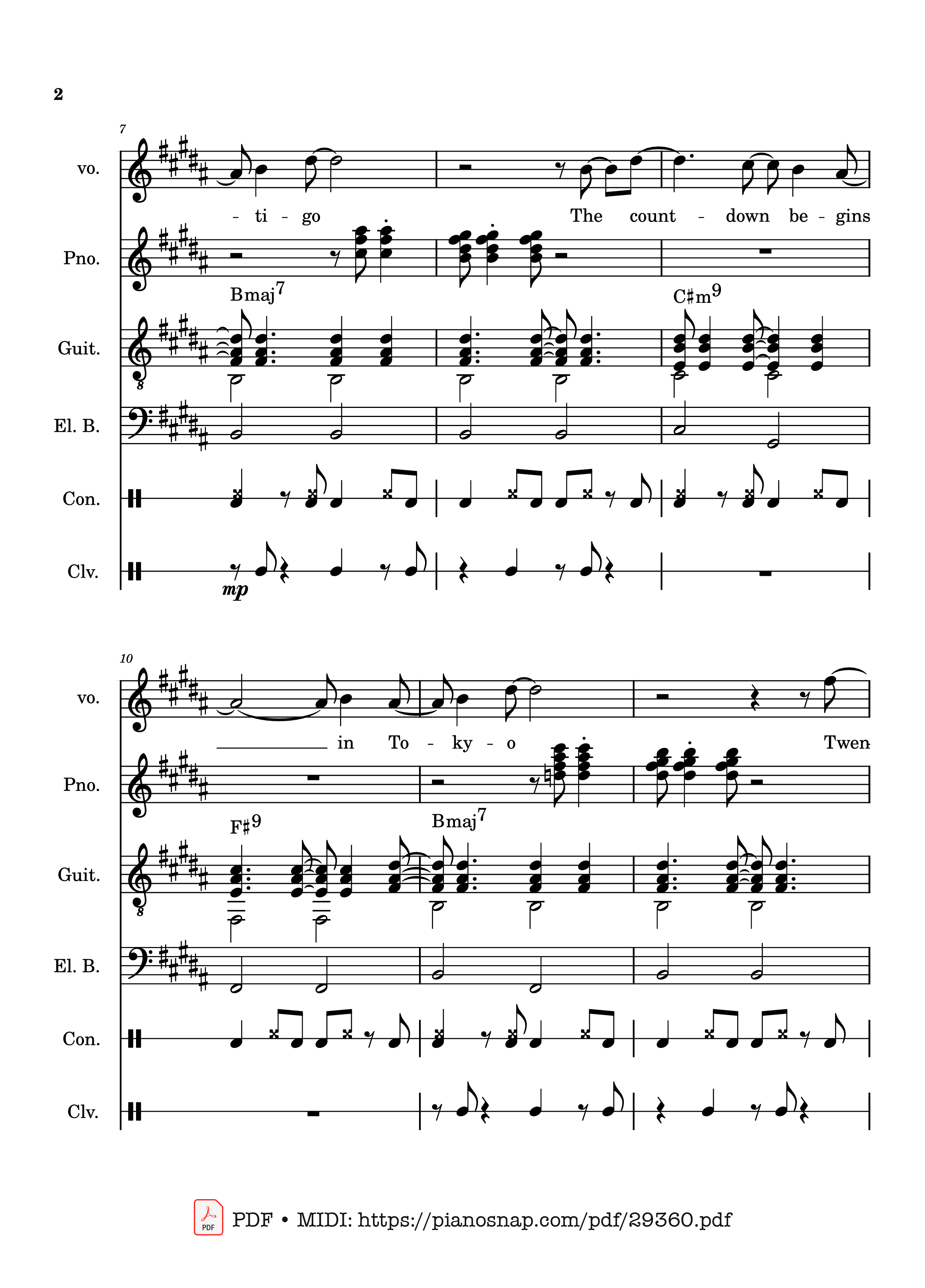 Trang 2 của Sheet nhạc PDF Piano Guitar Tab bài hát Lover Girl - full transcription - Laufey