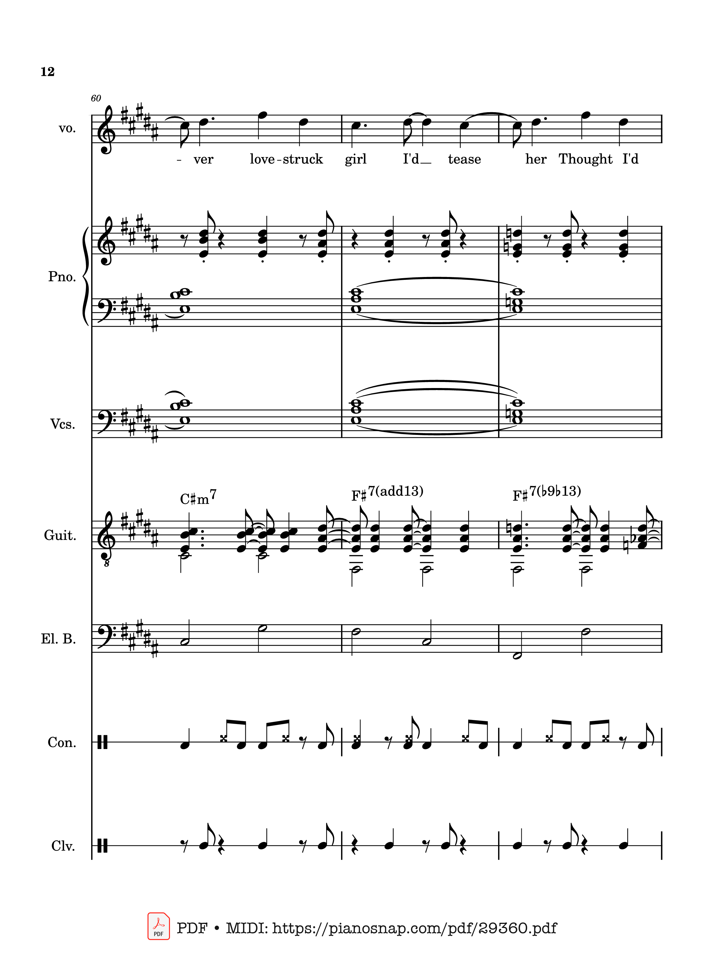 Trang 12 của Sheet nhạc PDF Piano Guitar Tab bài hát Lover Girl - full transcription - Laufey