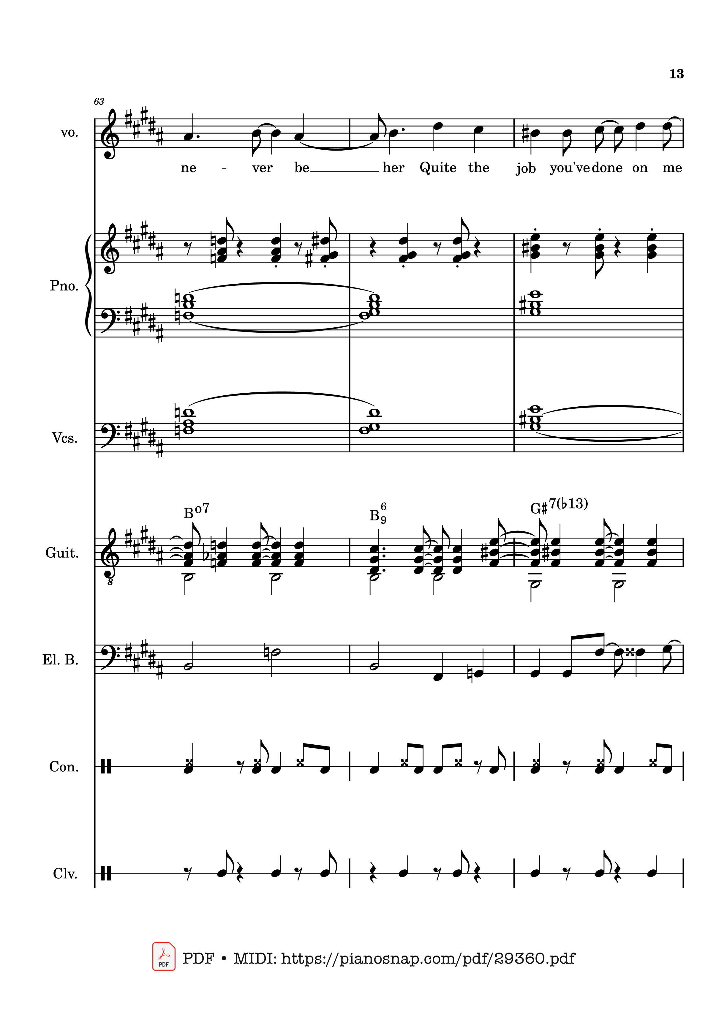 Trang 13 của Sheet nhạc PDF Piano Guitar Tab bài hát Lover Girl - full transcription - Laufey