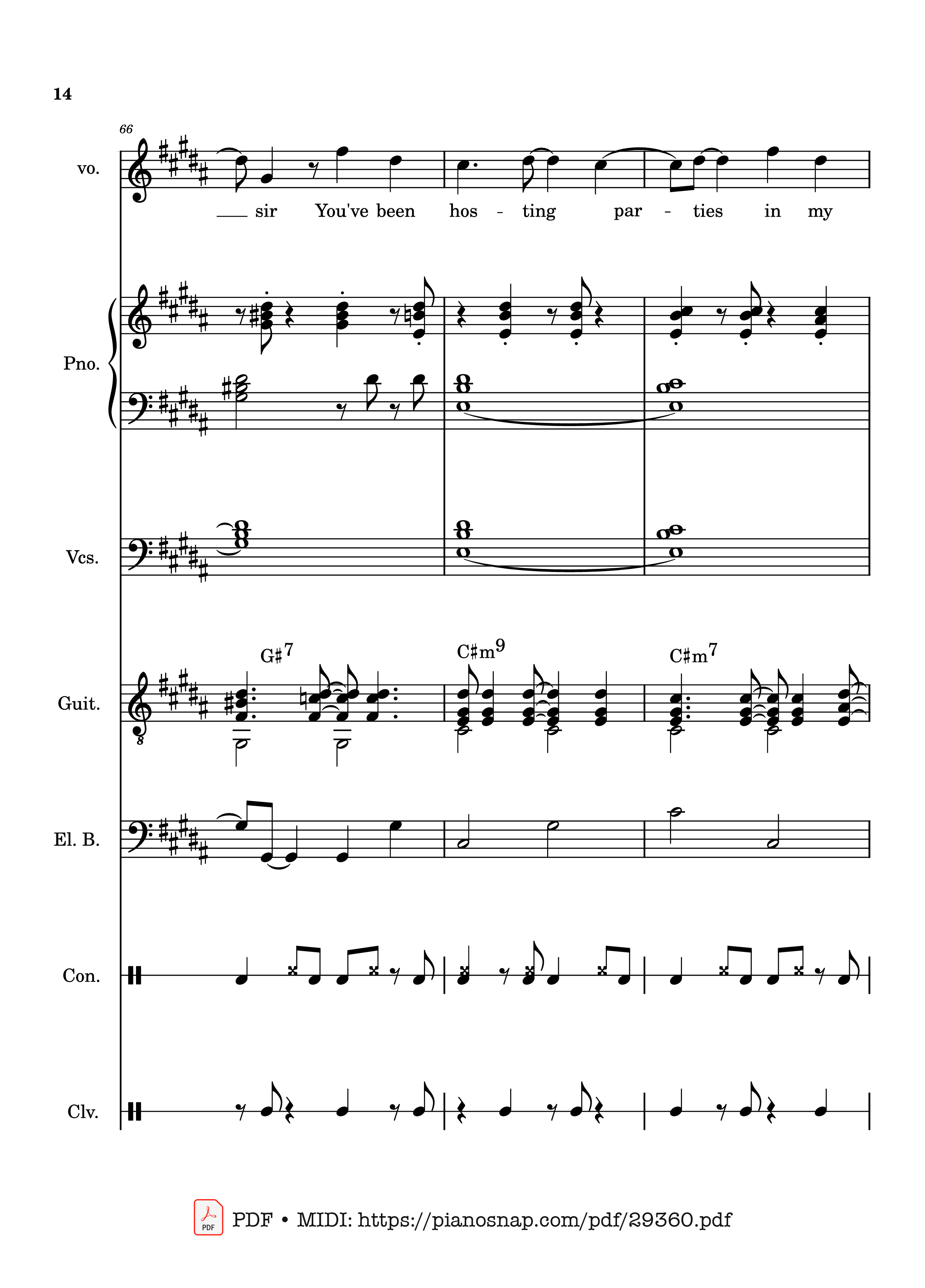Trang 14 của Sheet nhạc PDF Piano Guitar Tab bài hát Lover Girl - full transcription - Laufey