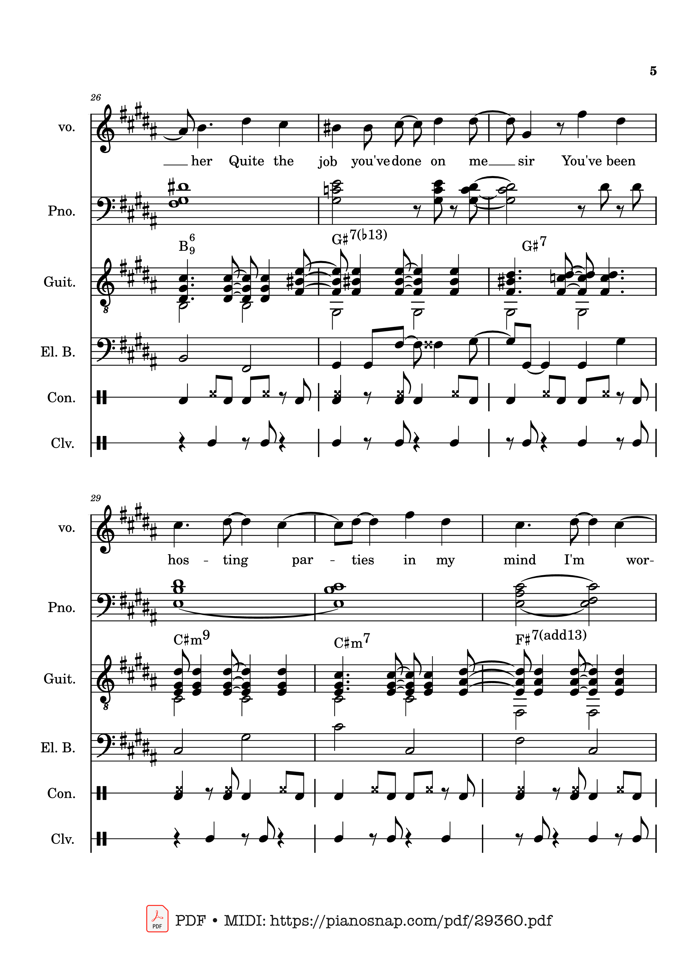 Trang 5 của Sheet nhạc PDF Piano Guitar Tab bài hát Lover Girl - full transcription - Laufey