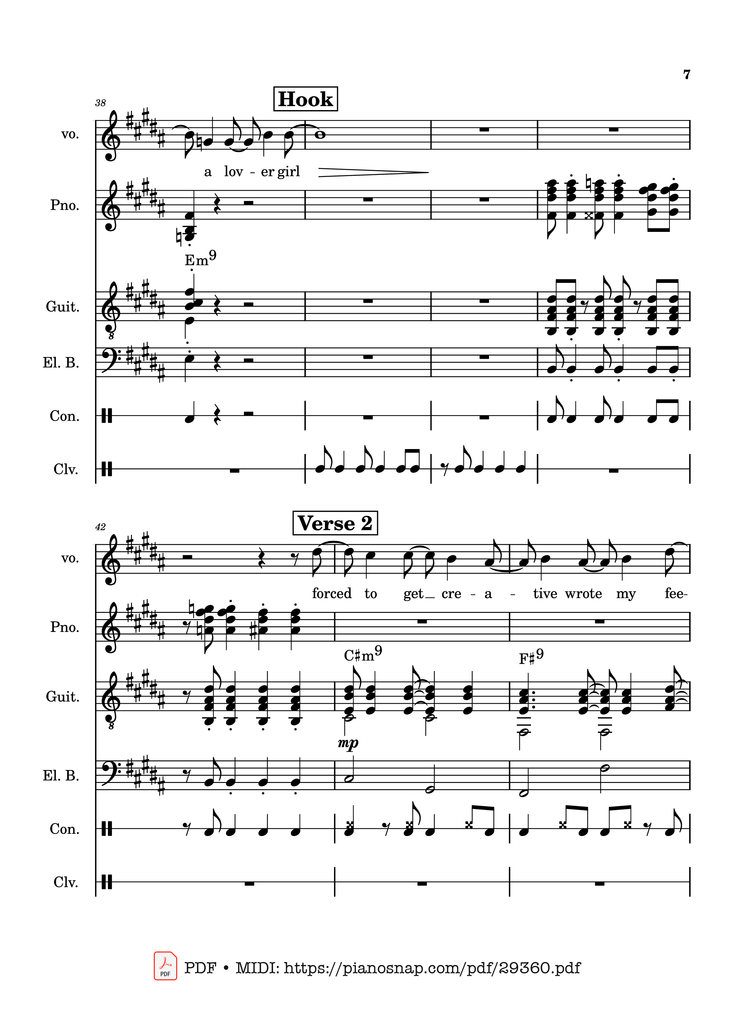 Trang 7 của Sheet nhạc PDF Piano Guitar Tab bài hát Lover Girl - full transcription - Laufey