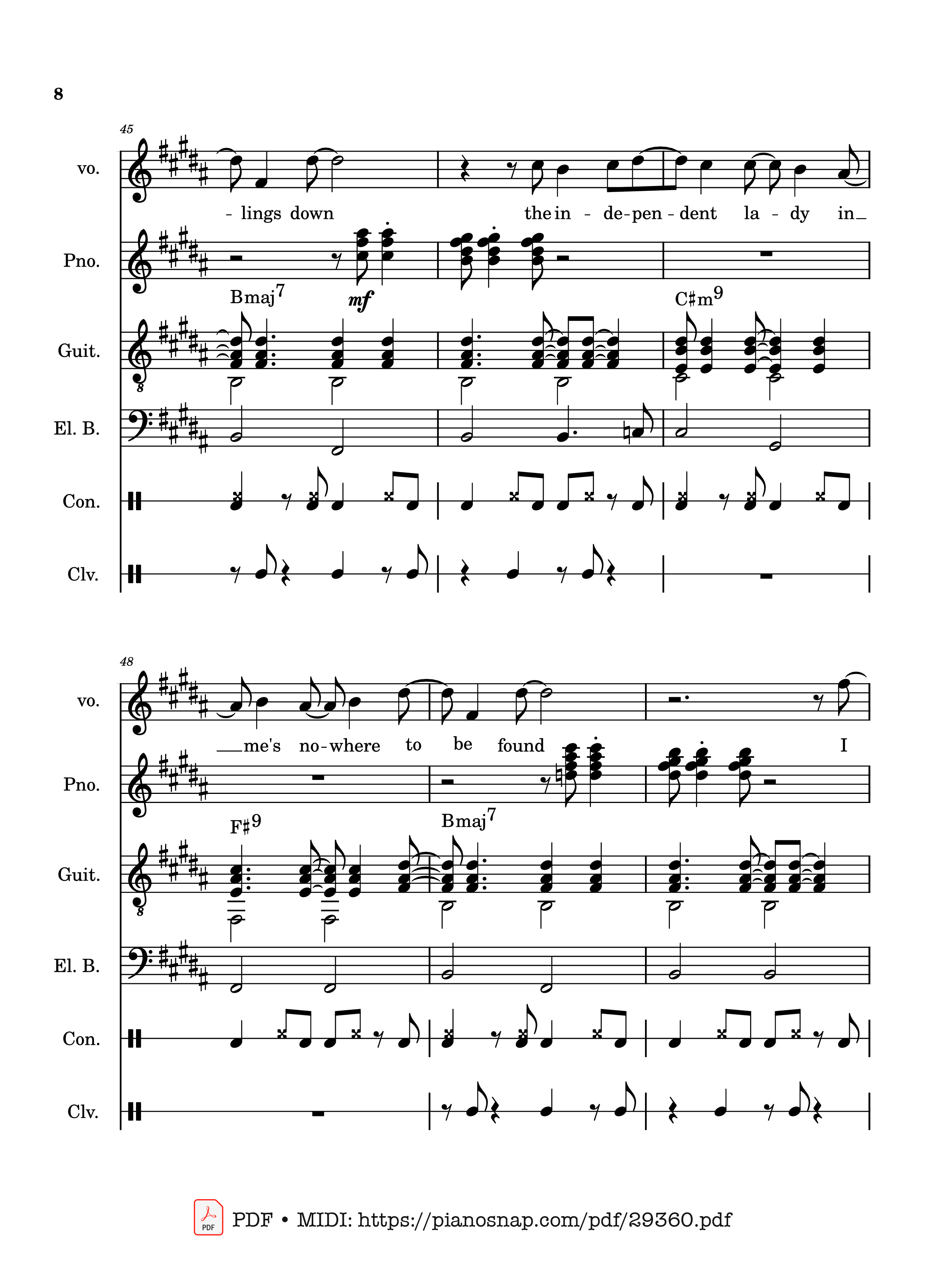 Trang 8 của Sheet nhạc PDF Piano Guitar Tab bài hát Lover Girl - full transcription - Laufey