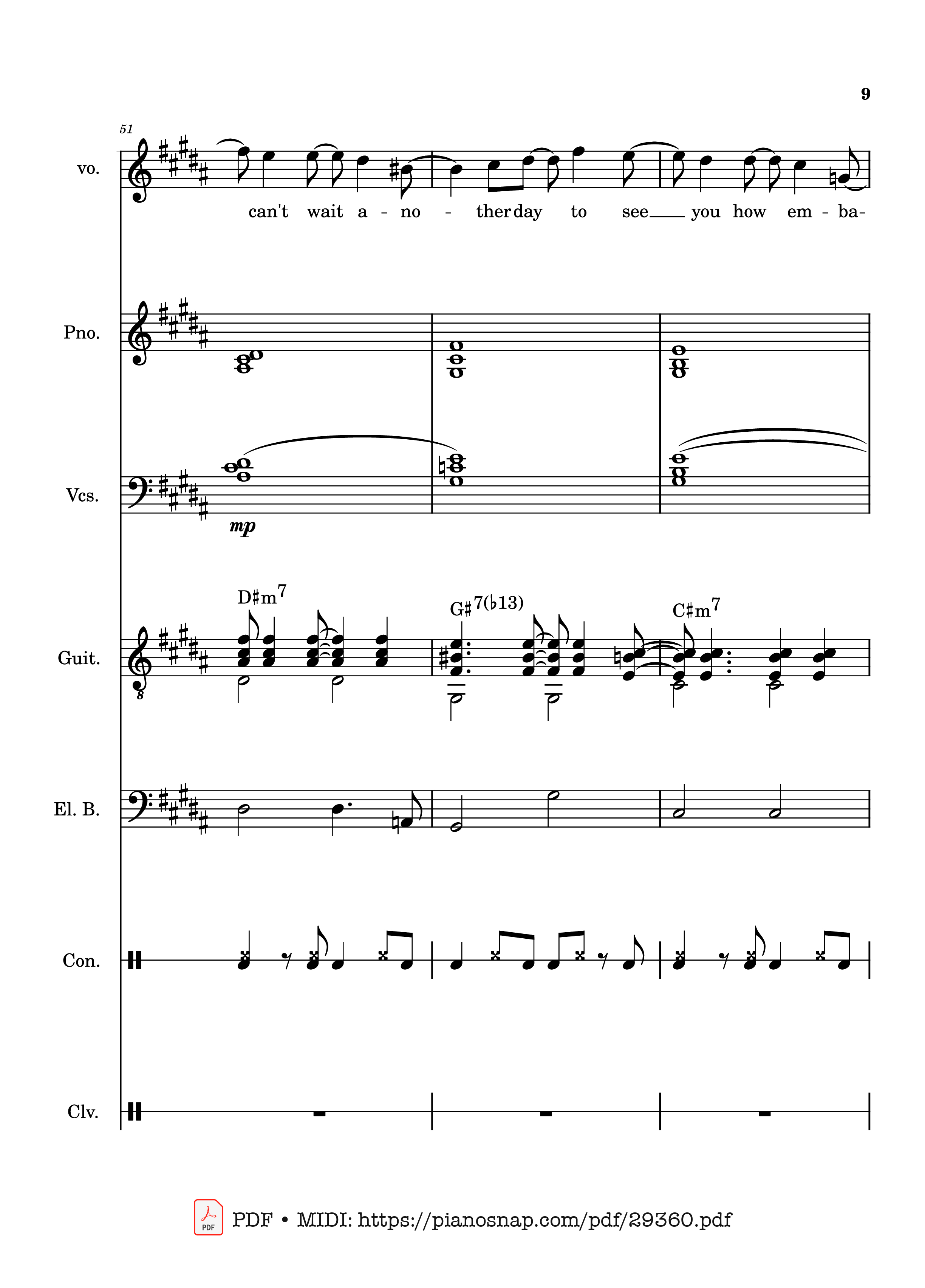 Trang 9 của Sheet nhạc PDF Piano Guitar Tab bài hát Lover Girl - full transcription - Laufey