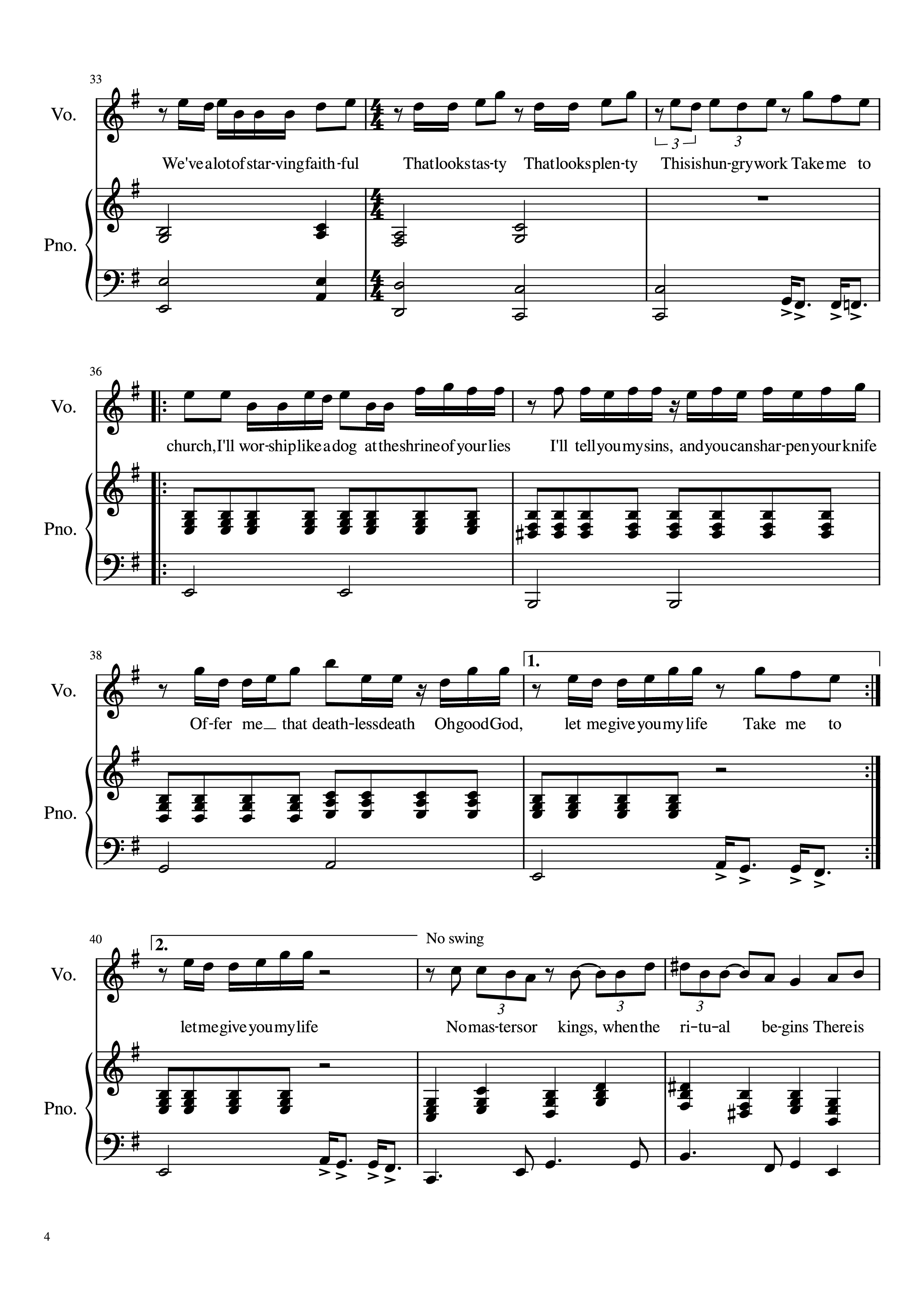 Trang 4 của Sheet nhạc PDF Piano bài hát Take Me To Church Piano - Hozier