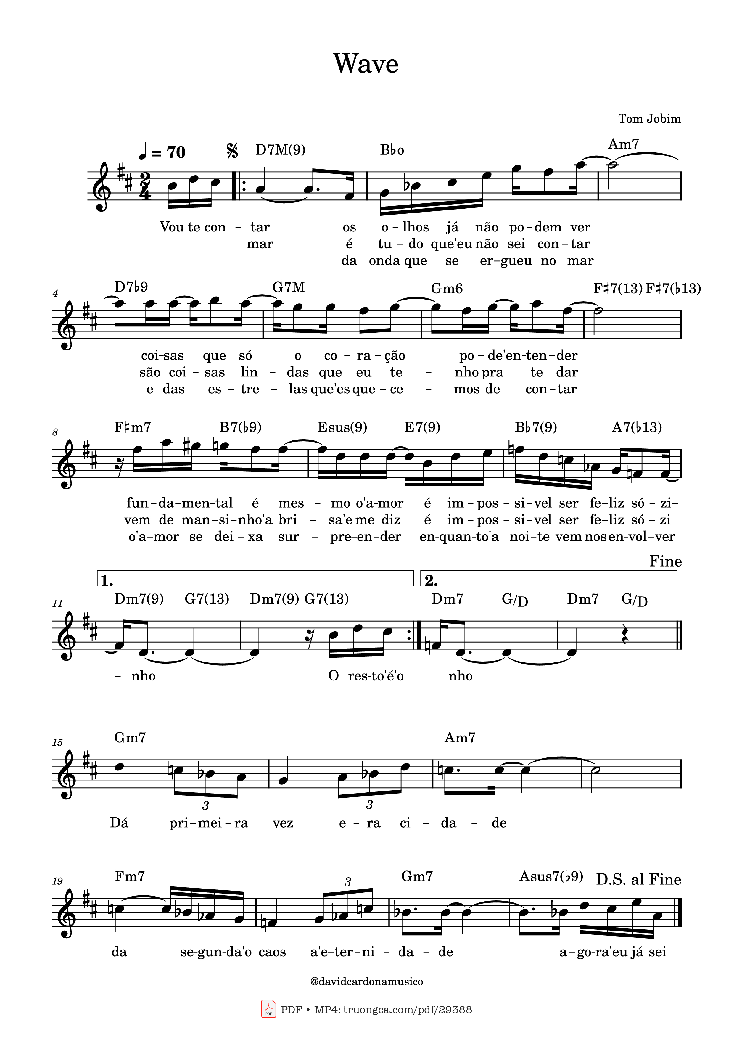 Sheet nhạc PDF bài Wave - Tom Jobim